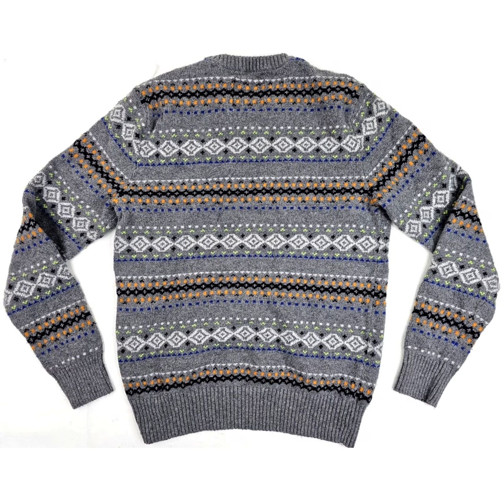 American Eagle Outfitters American Eagle Outfitters Fair Isle Knit Sweater Men M Cotton Rabbit Hair Athletic Fit Pullover Crewneck Gray Long Sleeve Vintage No EUC Size US M / EU 48-50 / 2 - 7 Thumbnail