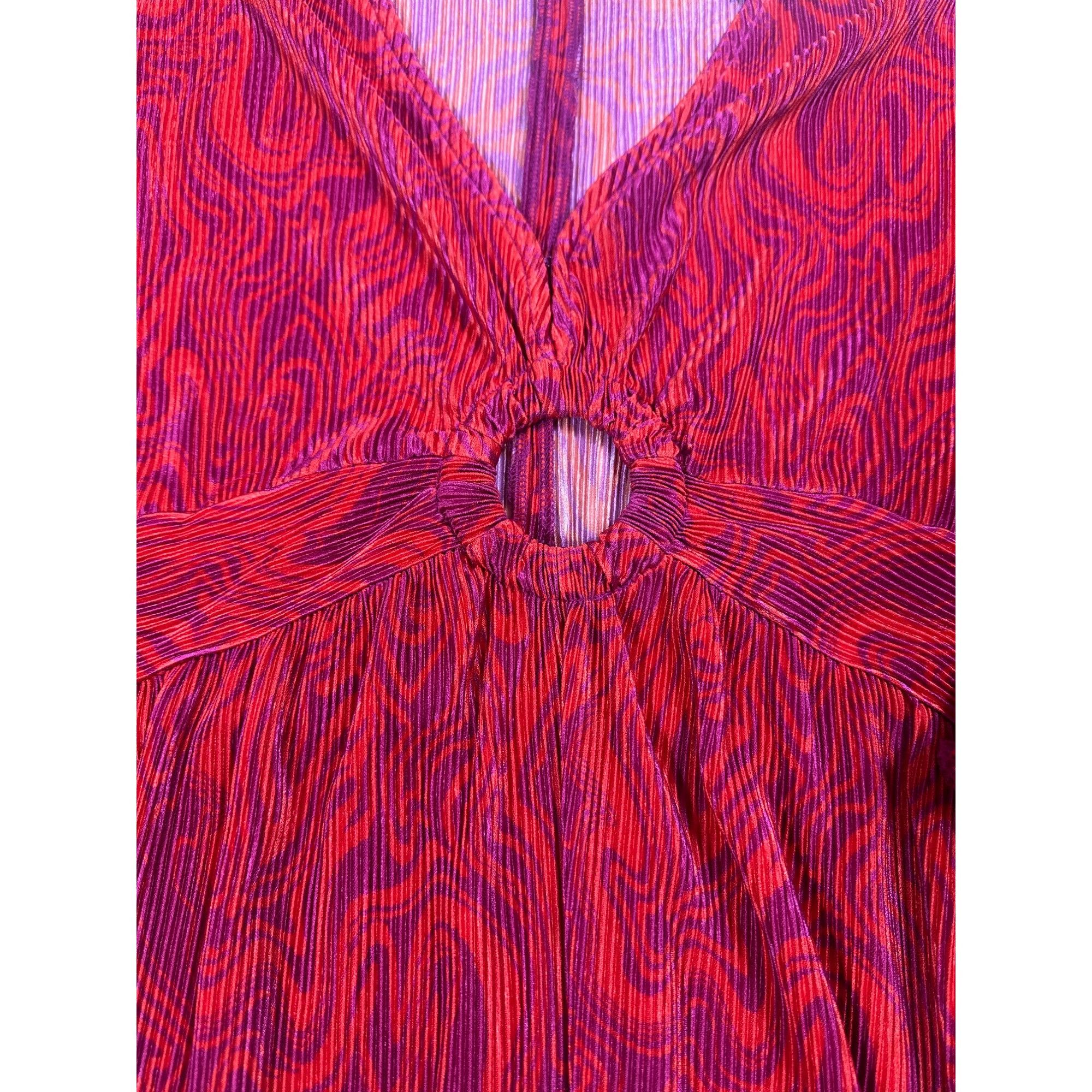 Other Nina Parker Prism Maxi Dress 3X Keyhole Pleated Orange Pink Size 3XL / US 20-22 - 8 Thumbnail