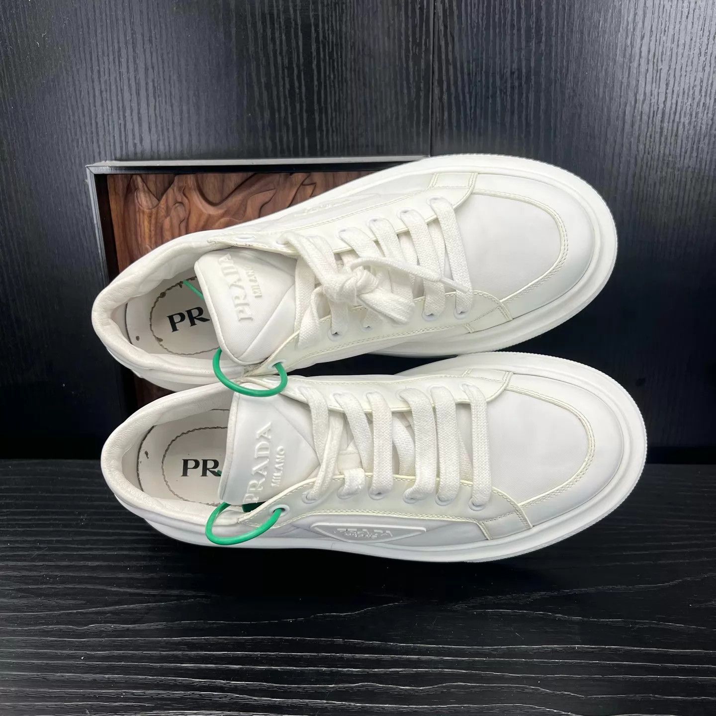 Prada Prada Macro White Sneakers 38.5 Like New With Box Size US 8 / IT 38 - 2 Thumbnail