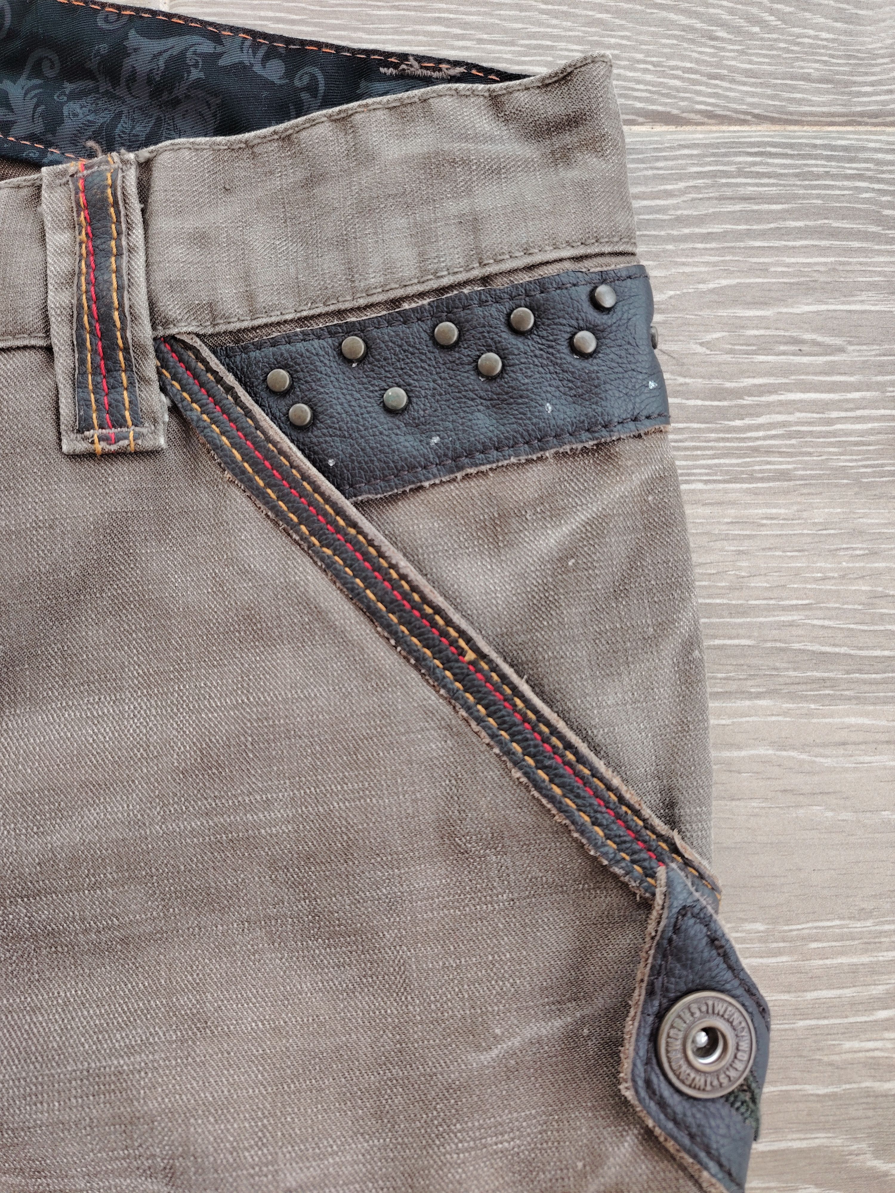 Japanese Brand Rare Japanese Twenty Works Studded Leather Jeans Pant Size US 30 / EU 46 - 5 Thumbnail
