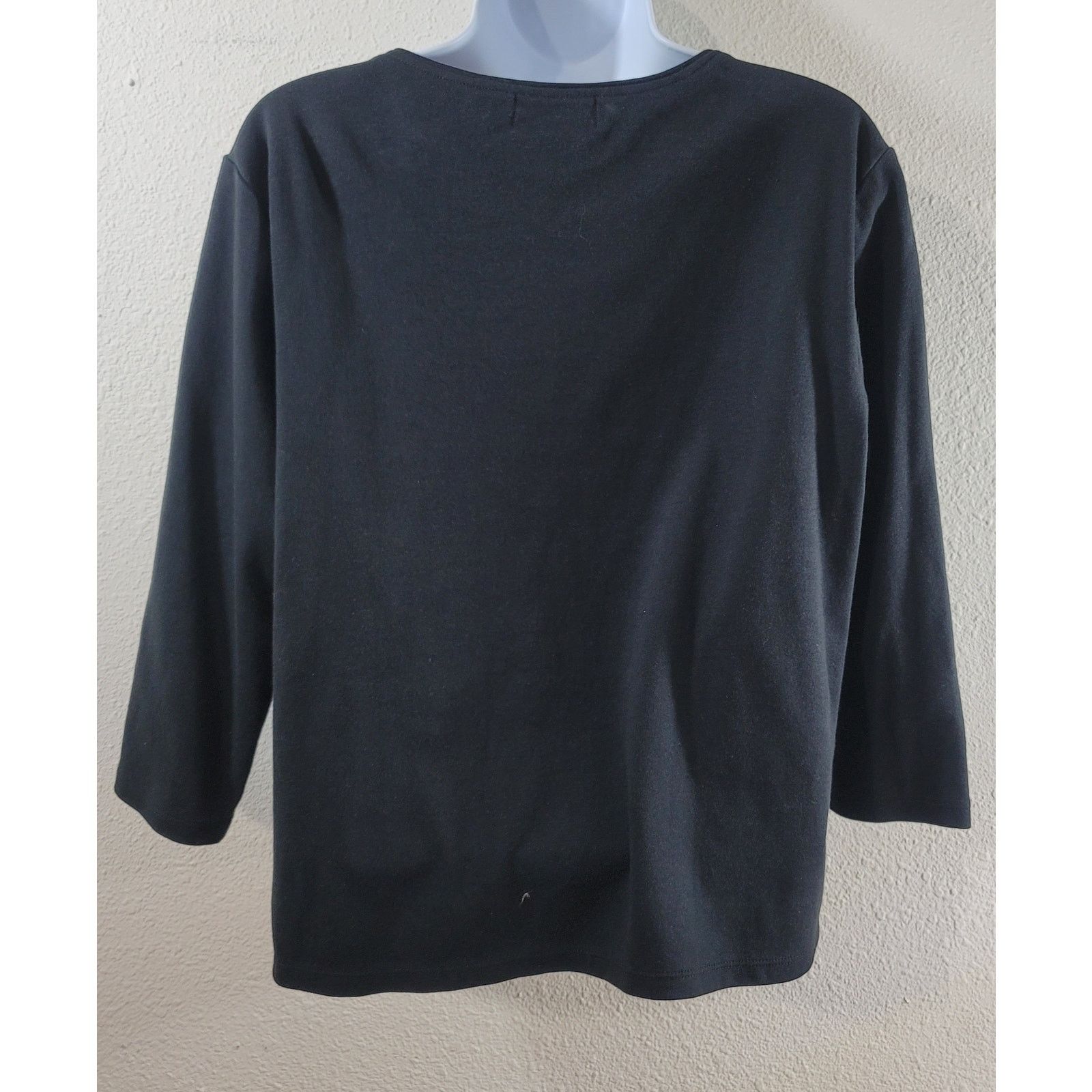 Other Draper's & Damon's Black Studded Bodice Round Neck Top PL Size L / US 10 / IT 46 - 3 Thumbnail