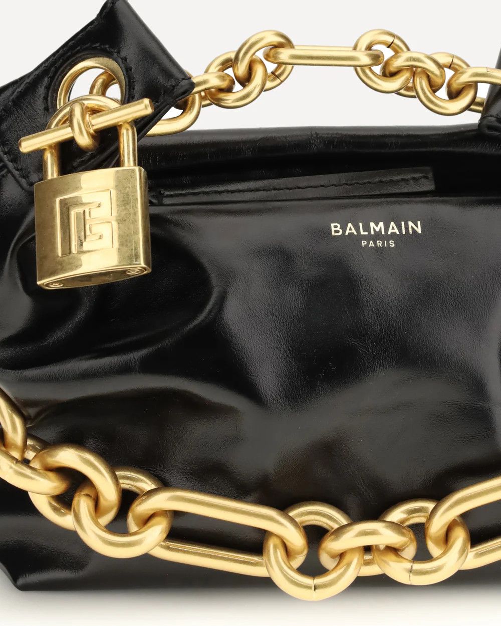 Balmain os11x0326 Size: OS / Sync Mini Leather Shoulder Bag in Black Size ONE SIZE - 4 Thumbnail