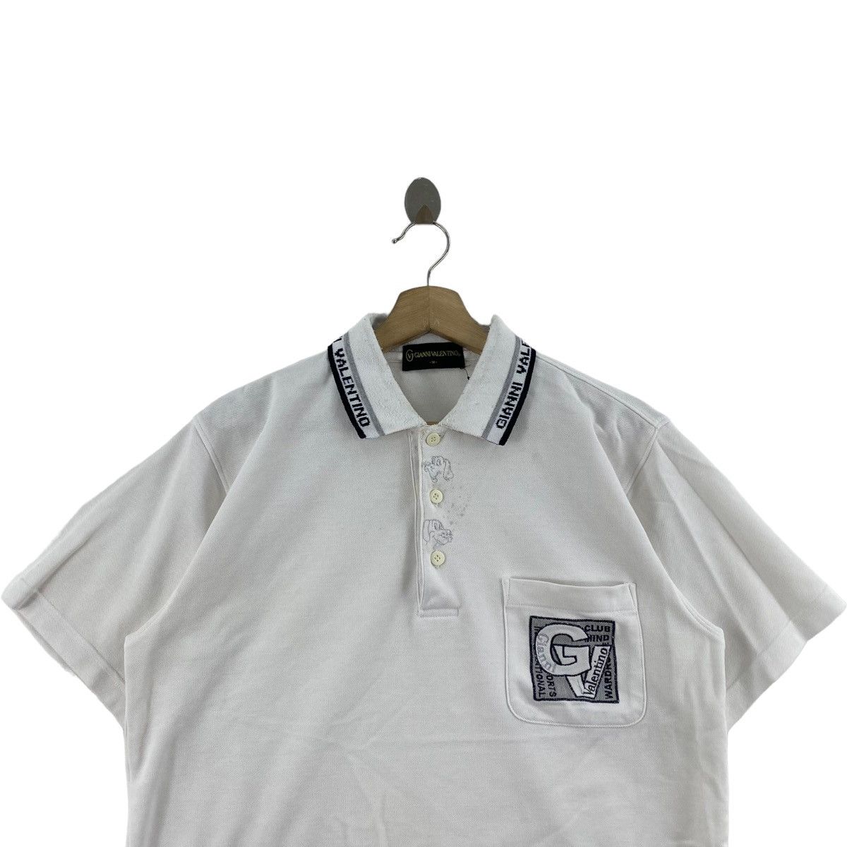 Gianni Valentino × Valentino GIANNI VALENTINO ITALY Embroidered Logo Pocket Button Up Size US M / EU 48-50 / 2 - 2 Thumbnail