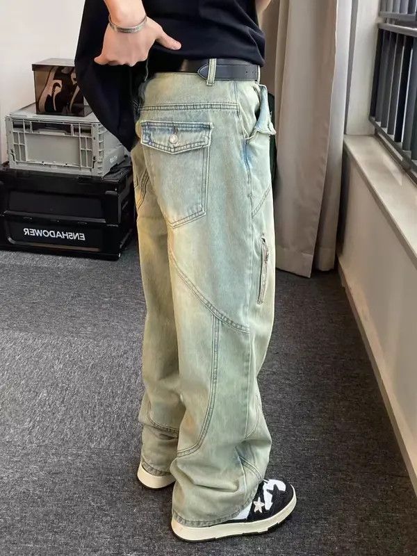 Japanese Brand VIBE Street yellow clay wash baggy jeans Size US 30 / EU 46 - 2 Thumbnail