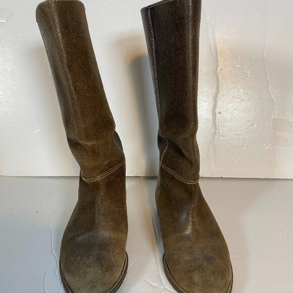 Other Markee Italy Distressed Brown Leather Knee-High Boots Size 7 Size US 7 / IT 37 - 3 Thumbnail