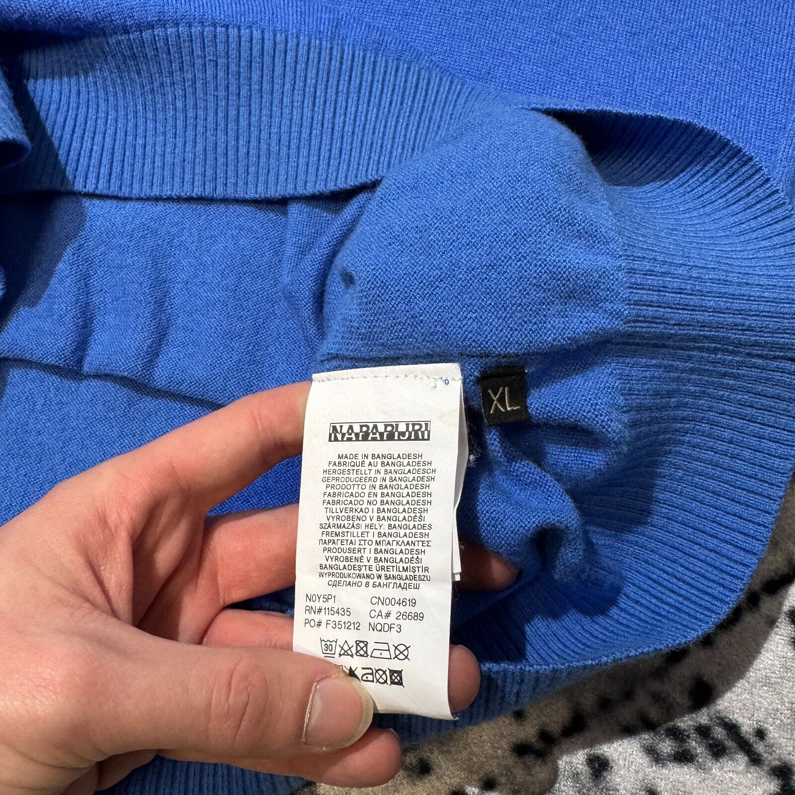 Napapijri × Vintage Vintage Napapijri Blue Wool Sweater Size XL Y2K 90s Hiking Size US XL / EU 56 / 4 - 8 Thumbnail