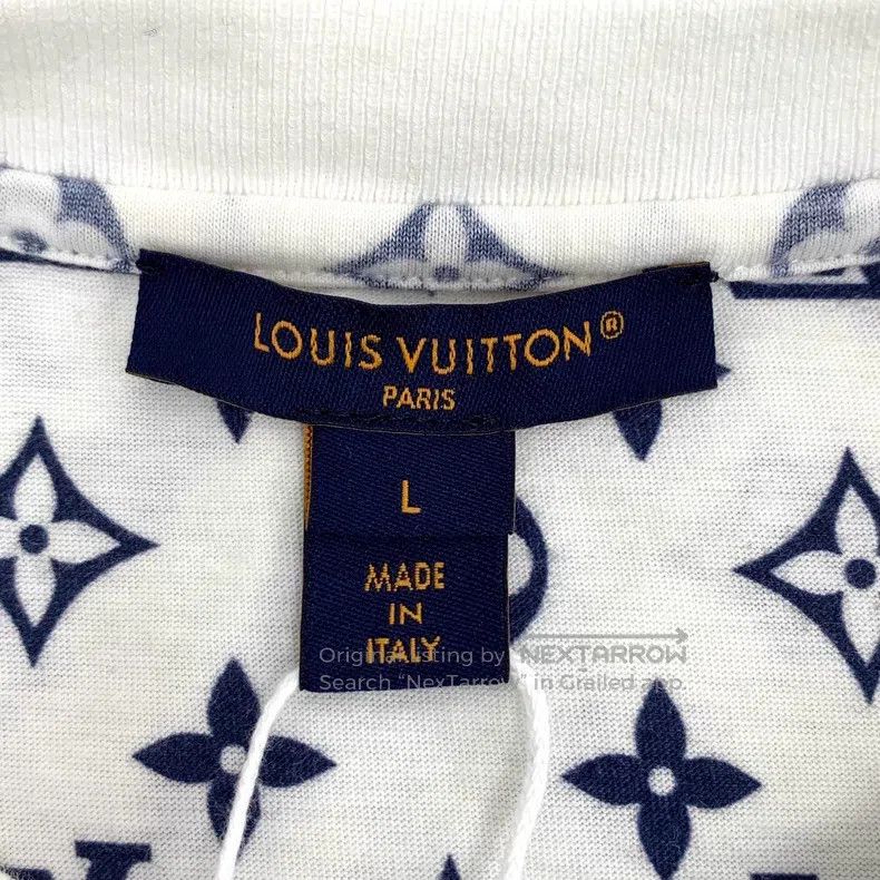 Louis Vuitton Louis Vuitton 22 white logo full-print cotton crewneck sho Size US L / EU 52-54 / 3 - 5 Thumbnail