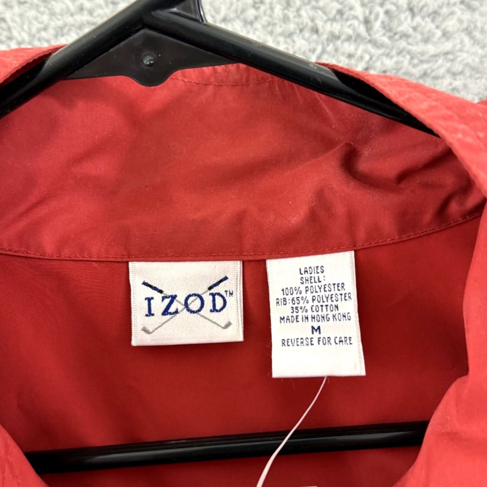 Izod VINTAGE IZOD Jacket Womens Red Windbreaker Jacket IZOD Medium Red 90s Sports Linen? (Note: No new words added; adjust as per constraints) Size M / US 6-8 / IT 42-44 - 7 Thumbnail