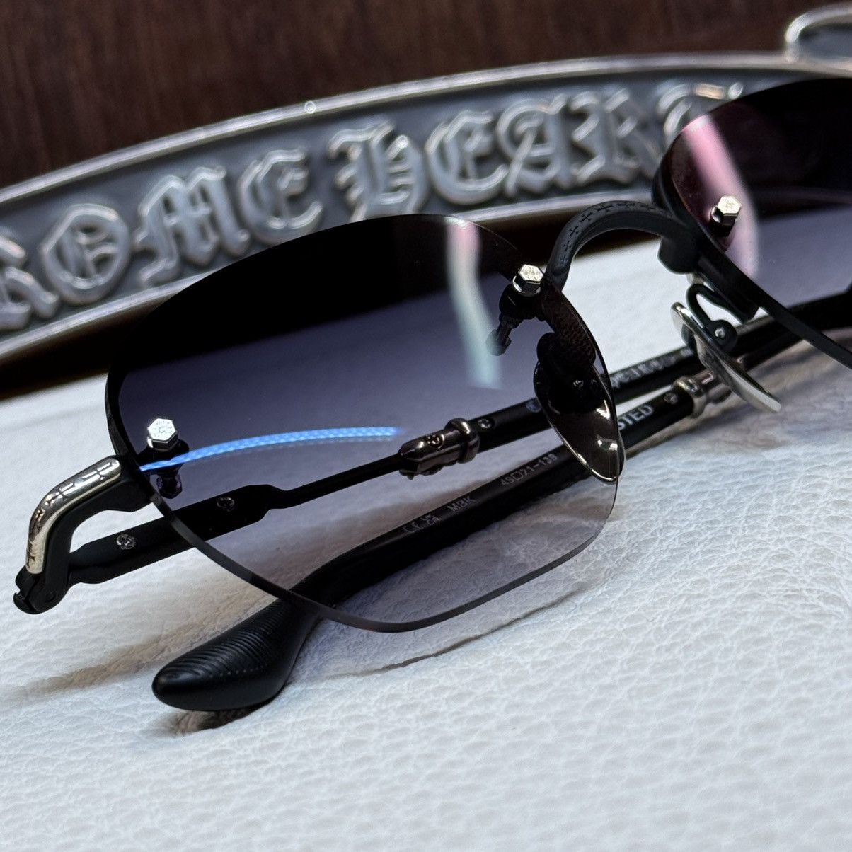Chrome Hearts Chrome Hearts Frosted 1/1 ‘Dark Triad’ Sunglasses Size ONE SIZE - 12 Thumbnail