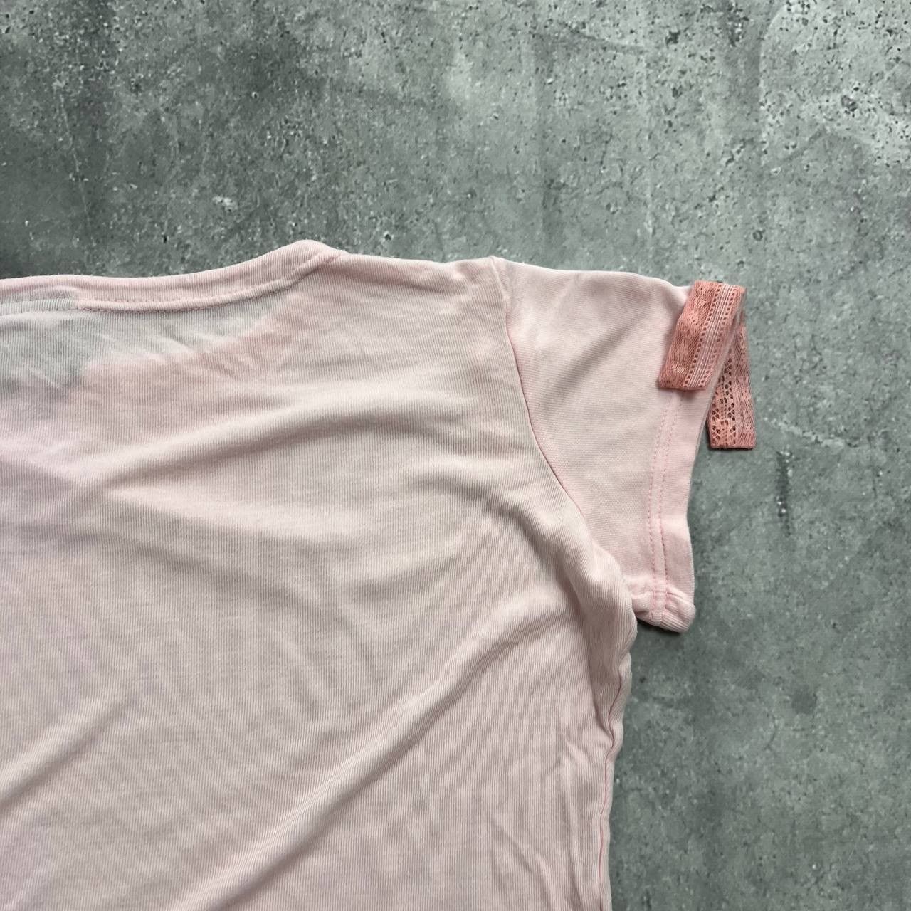 Versace Jeans Couture Vintage Versace Jeans Couture Lace Bows T Shirt Women’s Pink Size L / US 10 / IT 46 - 14 Thumbnail