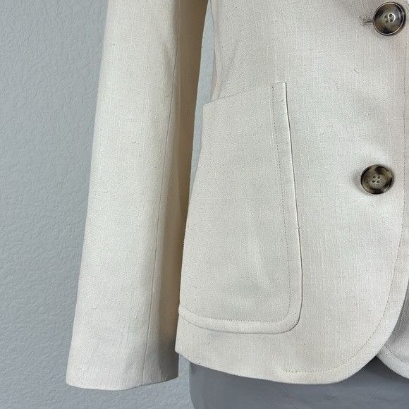 Victoria Beckham Victoria Beckham Ecru Single Breasted Blazer Silk Blend 2 Bu Size S / US 4 / IT 40 - 3 Thumbnail