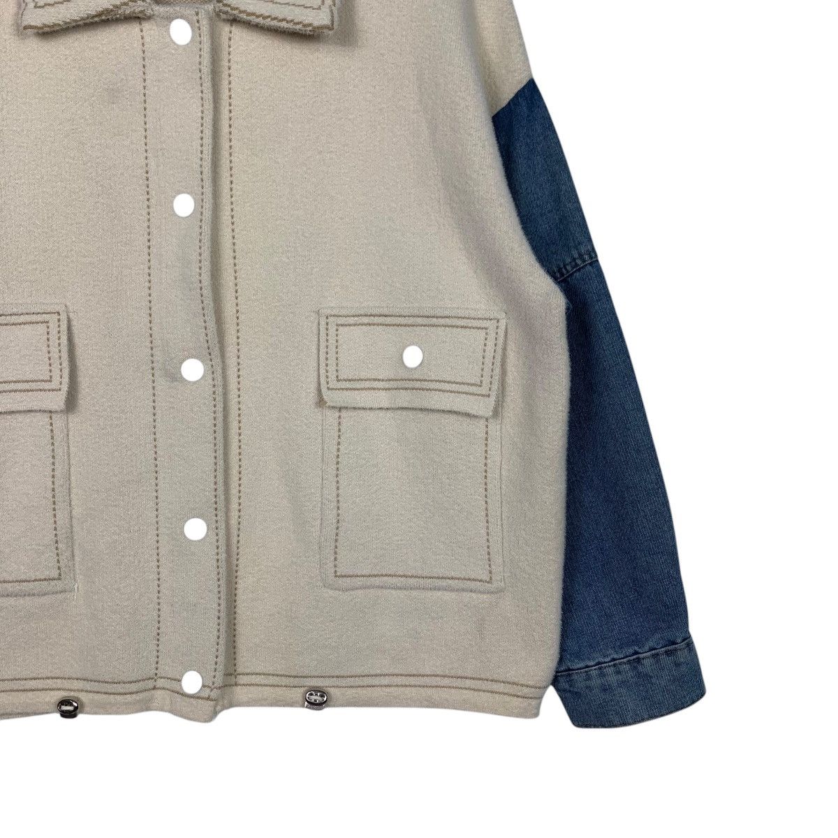 Japanese Brand FAL’BEU Jeans Sleeve Wool Boxy Jacket #2598-C117 Size M / US 6-8 / IT 42-44 - 4 Thumbnail