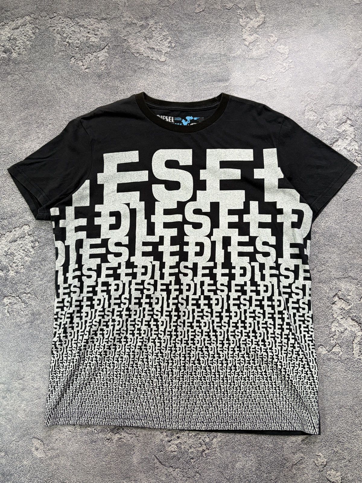 Diesel Diesel Men's Large Black Logo Mania All Over Print Tee L Size US L / EU 52-54 / 3 - 1 Thumbnail
