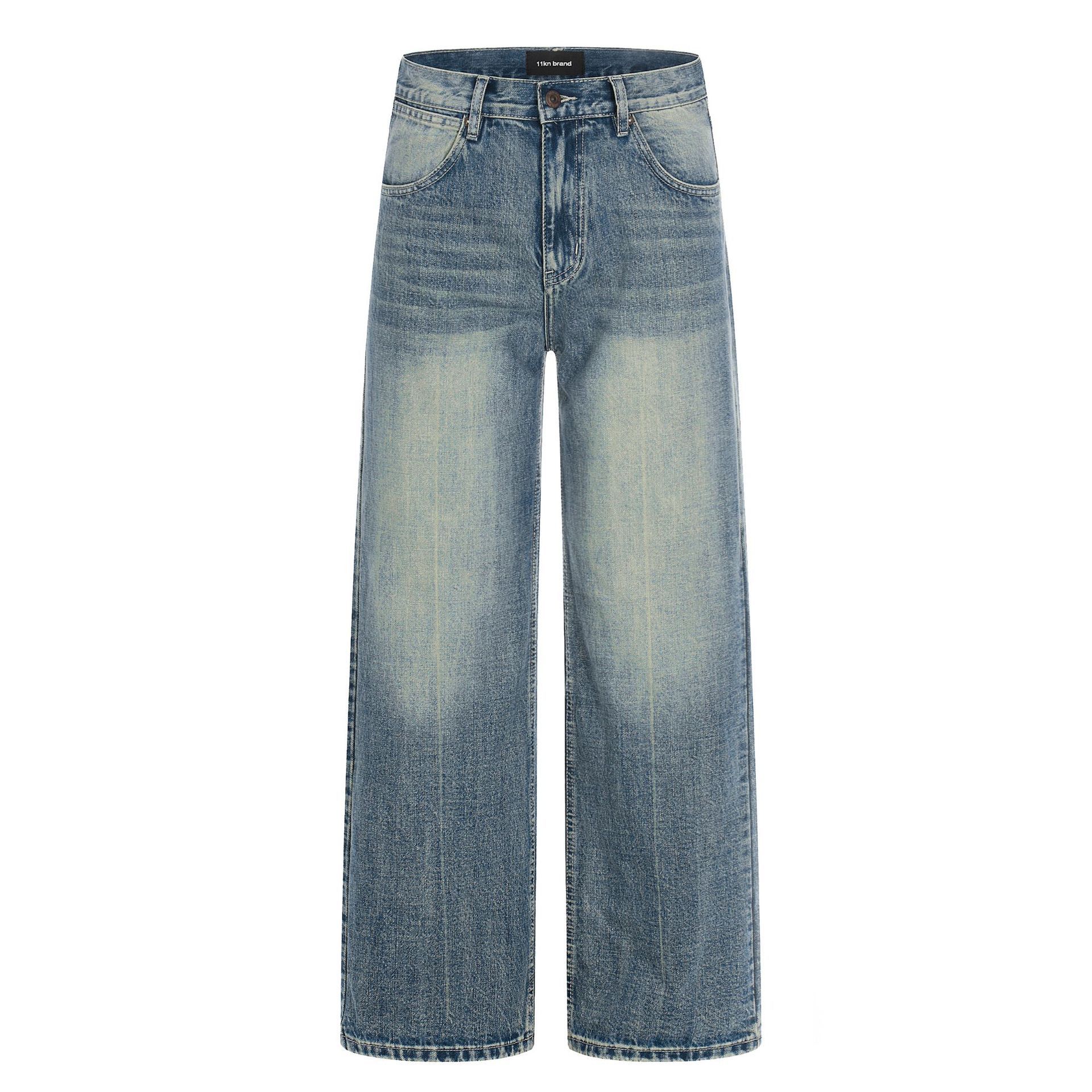 Japanese Brand American men's cleanfit loose wide-leg casual straight jeans Size US 32 / EU 48 - 1 Thumbnail