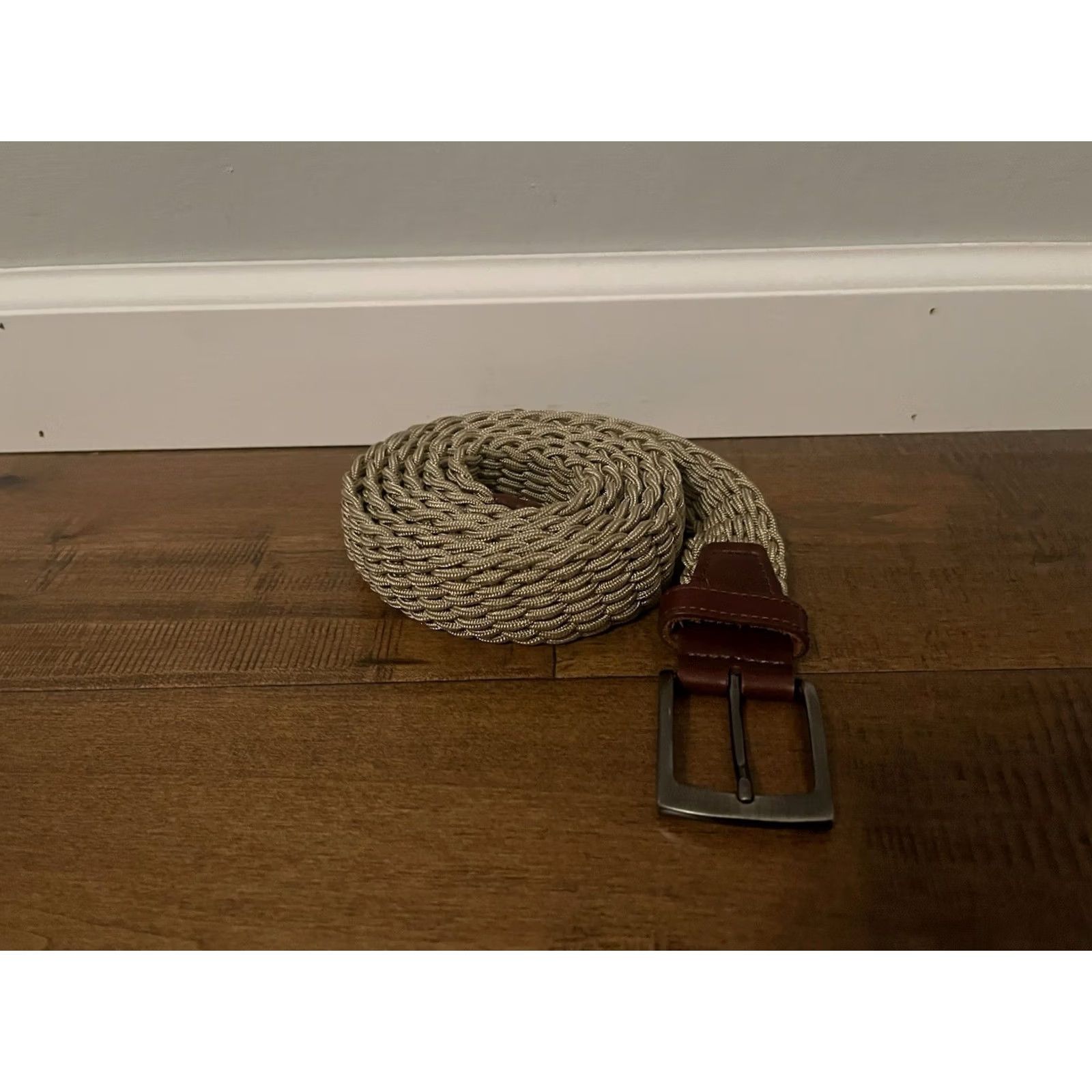 Johnston & Murphy Johnston & Murphy Stretch Knit Belt - Brown Mens 60 Size Tan Braided Size ONE SIZE - 3 Thumbnail
