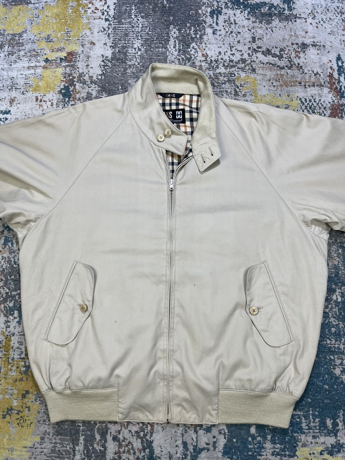 DAKS Vintage DAKS Golf Checked Lining Swing Collar Bomber Jacket Size US L / EU 52-54 / 3 - 3 Thumbnail