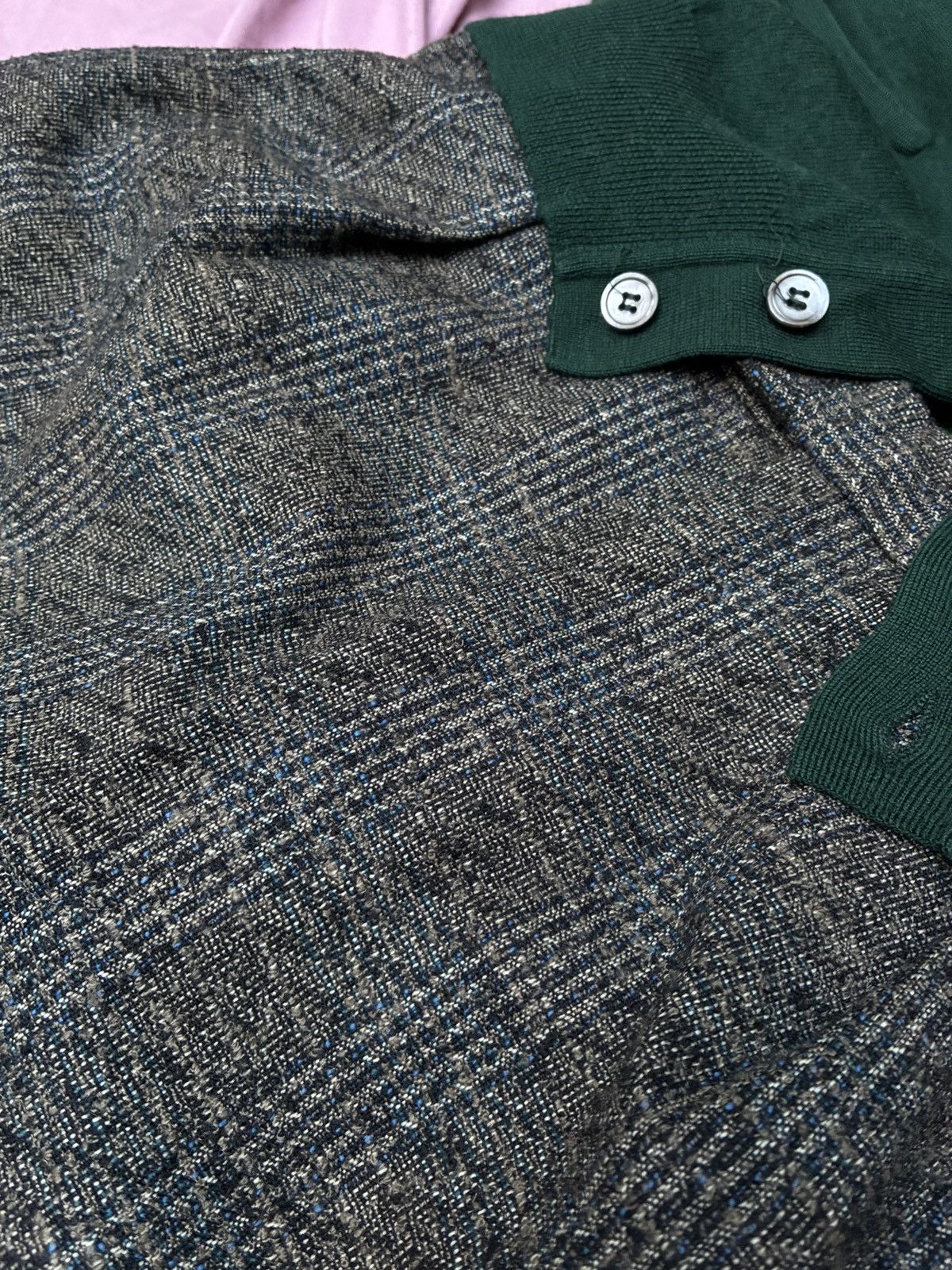 Other GREY ON BLUE PRINCE OF WALES DOUBLE PLEATED WOOL TROUSERS Size 40R - 7 Thumbnail