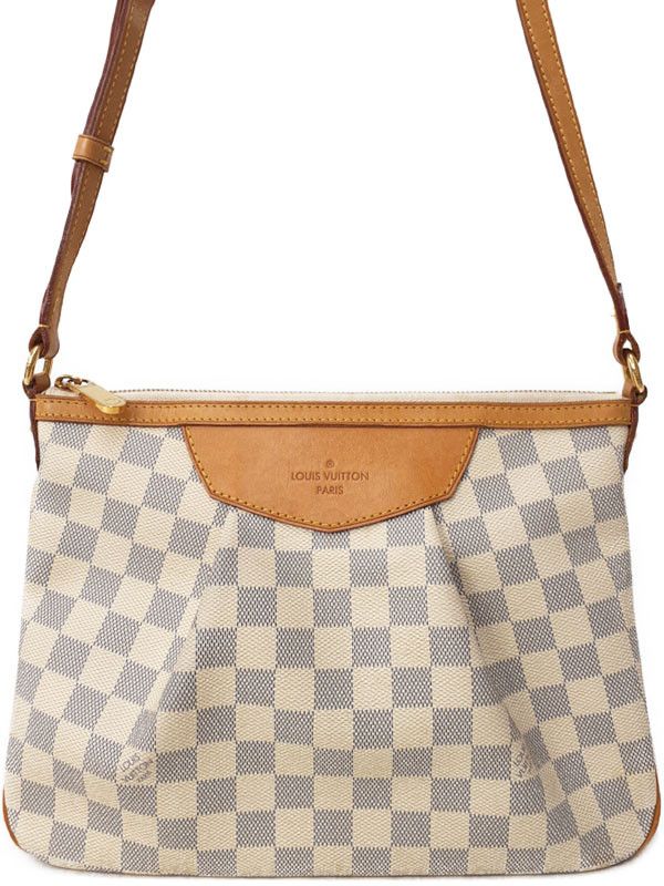Louis Vuitton Damier Azur Syracuse PM Shoulder Bag Beige