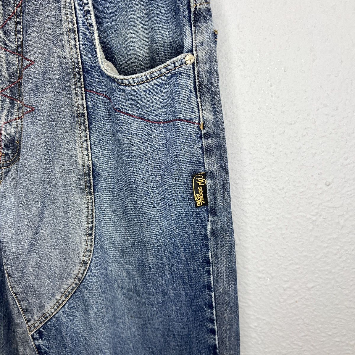 Fubu × JNCO × Southpole Vintage Sancezz Baggy Hip Hop Pants Trousers Patchwork Denim Size US 34 / EU 50 - 5 Thumbnail