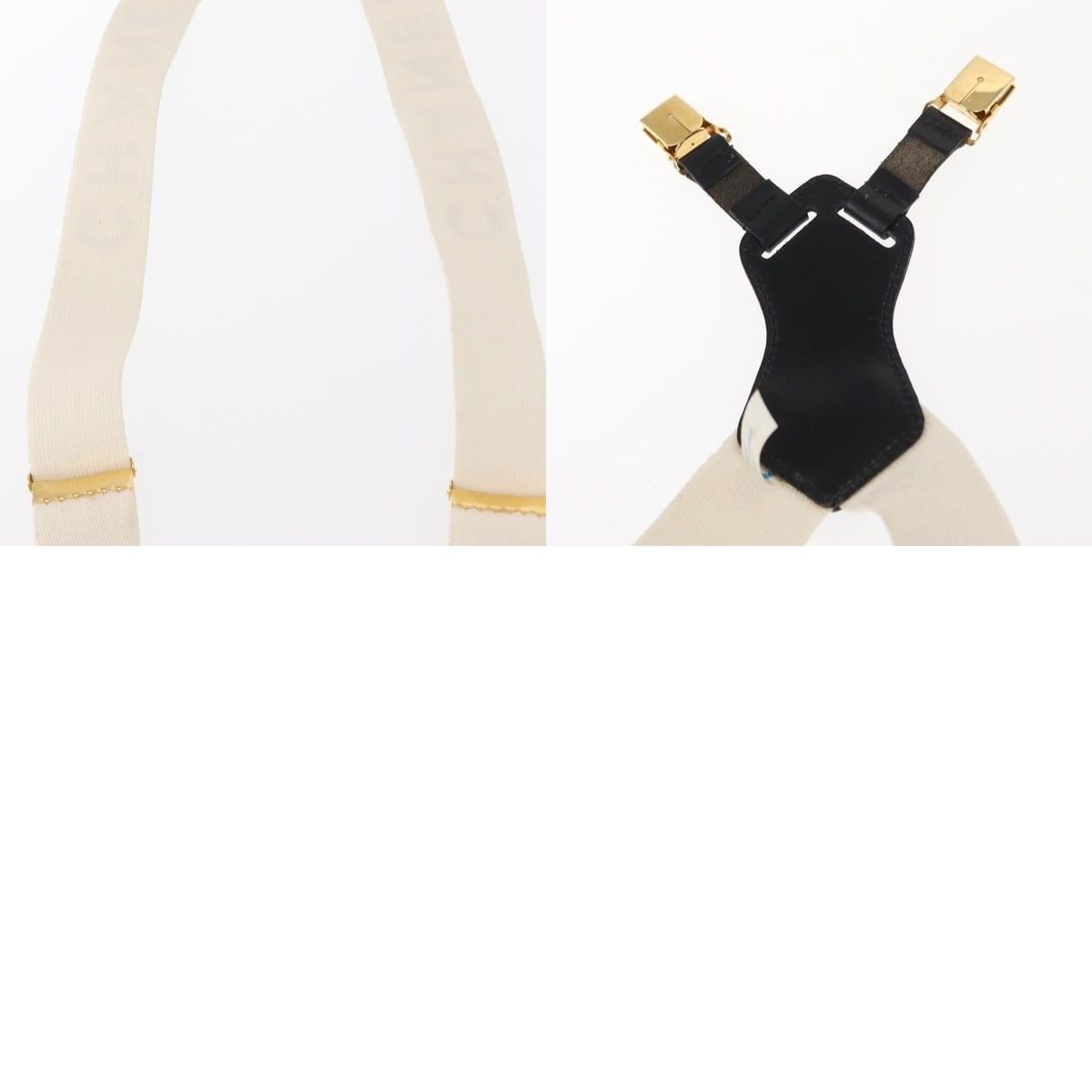 Chanel Chanel Suspenders Canvas Leather White CC Belt Size ONE SIZE - 5 Thumbnail