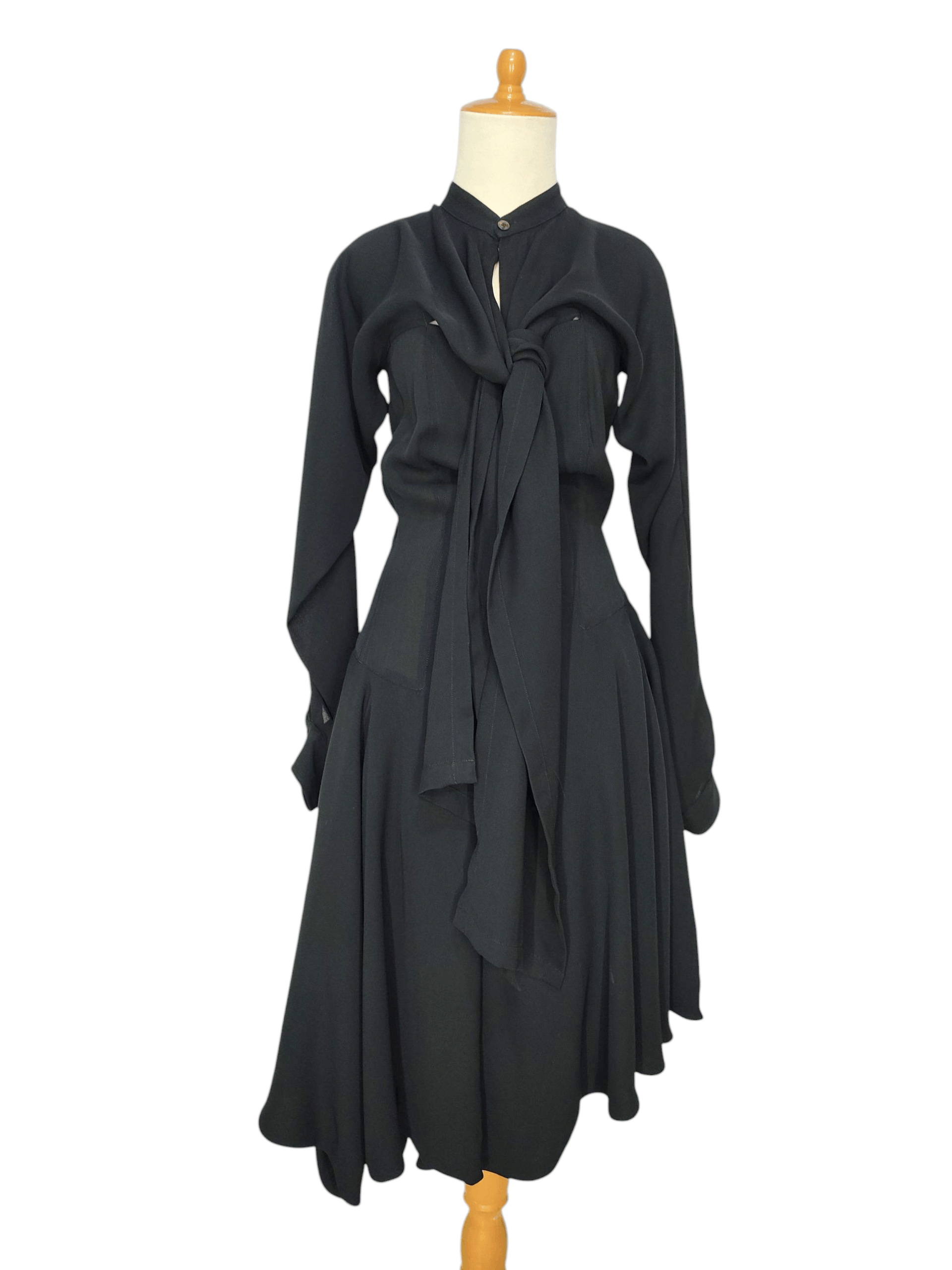 Comme des Garcons ARCHIVE📕90s CDG Drape & Knot Sculptural Asymmetric Dress Size M / US 6-8 / IT 42-44 - 5 Thumbnail
