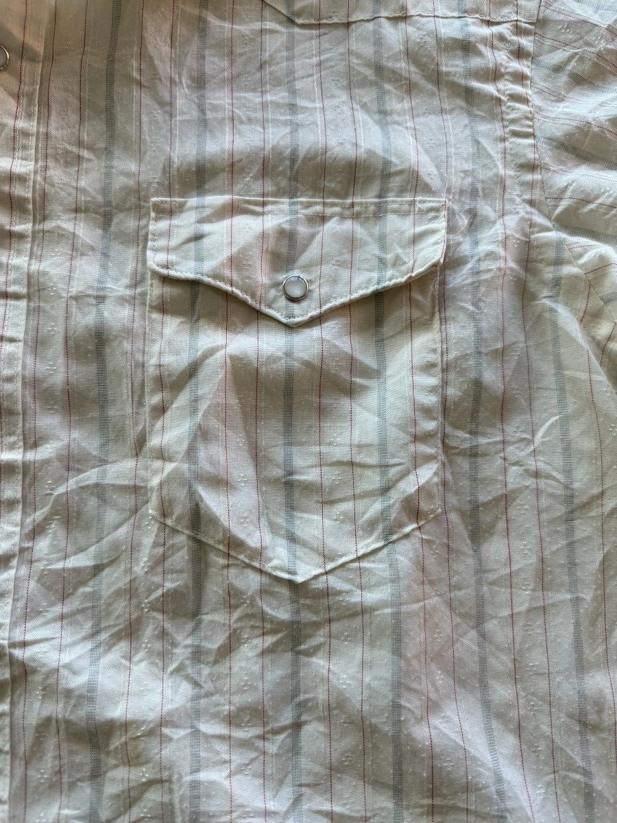 Vintage × Wrangler Vintage Wrangle Cowboy Cut Pearl Snap Long Tail Button Up Size US XL / EU 56 / 4 - 6 Thumbnail