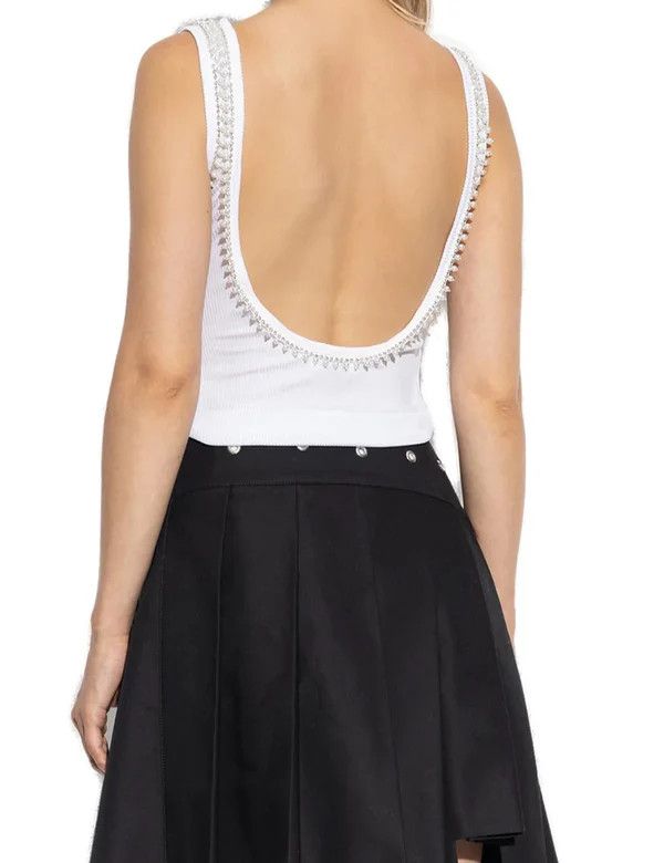 Off-White o1y1225 Logo Crop Top in White Size XS / US 0-2 / IT 36-38 - 3 Thumbnail