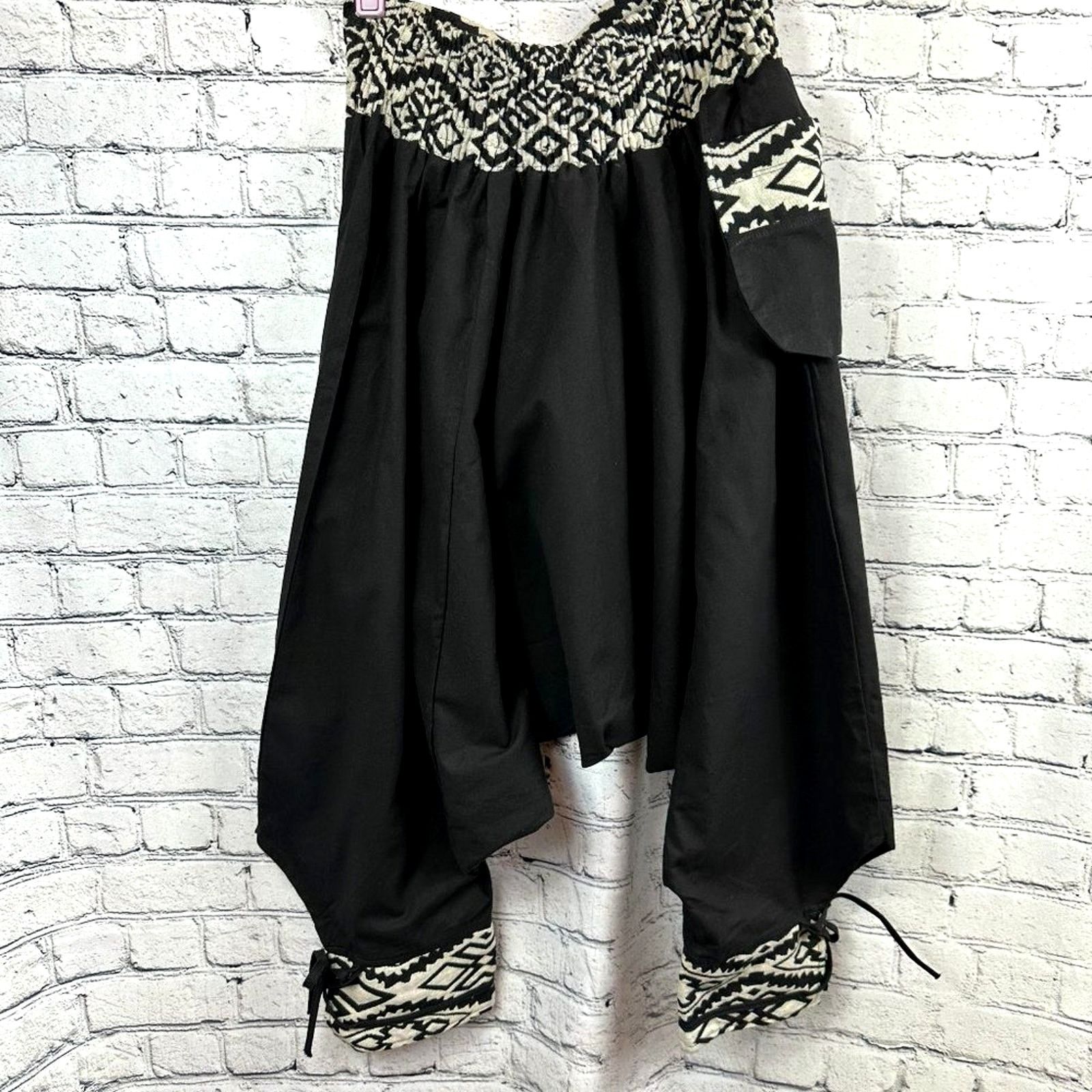 Other Wer bist du? Harem Pants Patterned Cuffs Black OS Size 29" - 10 Thumbnail