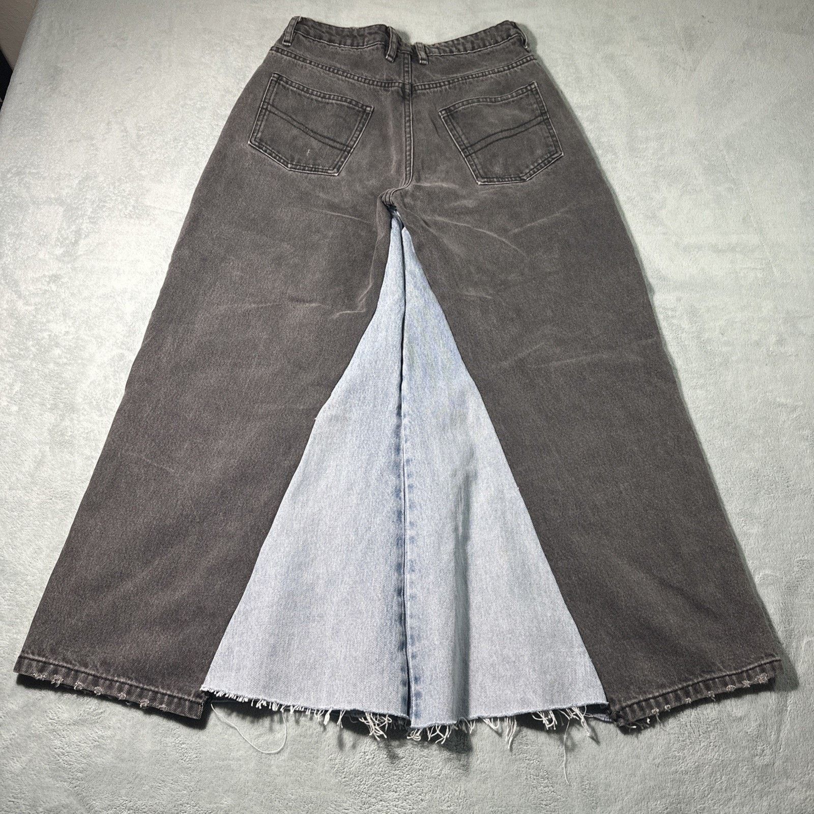 Asos Y2K 2000s Custom Beyond Baggy Jeans Womens 28x24 Raw Hems Size 28" / US 6 / IT 42 - 3 Thumbnail
