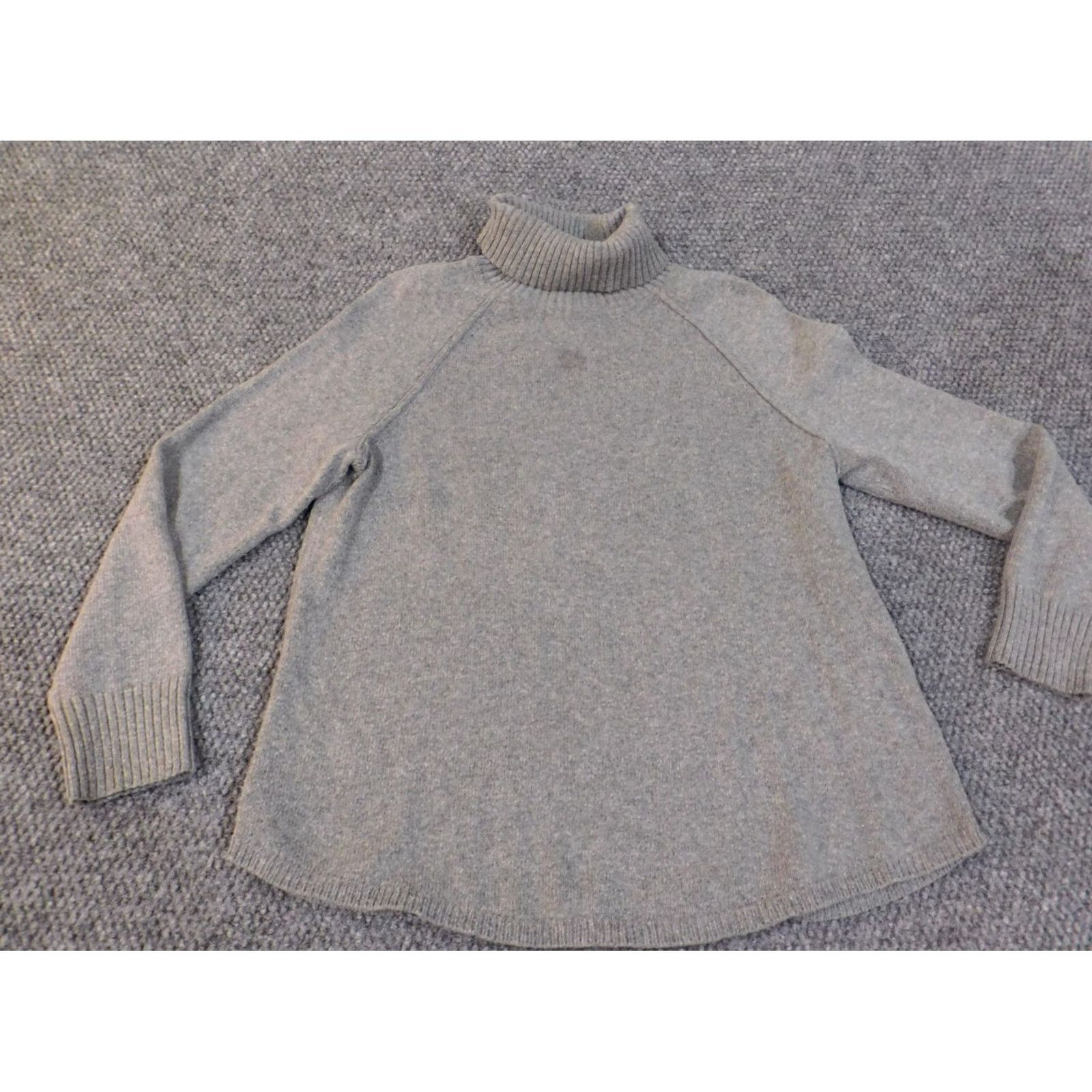 J. Jill J. Jill Sweater Pullover Raglan Sleeve Turtleneck Knit Cotton Wool Gray M Women Size M / US 6-8 / IT 42-44 - 3 Thumbnail