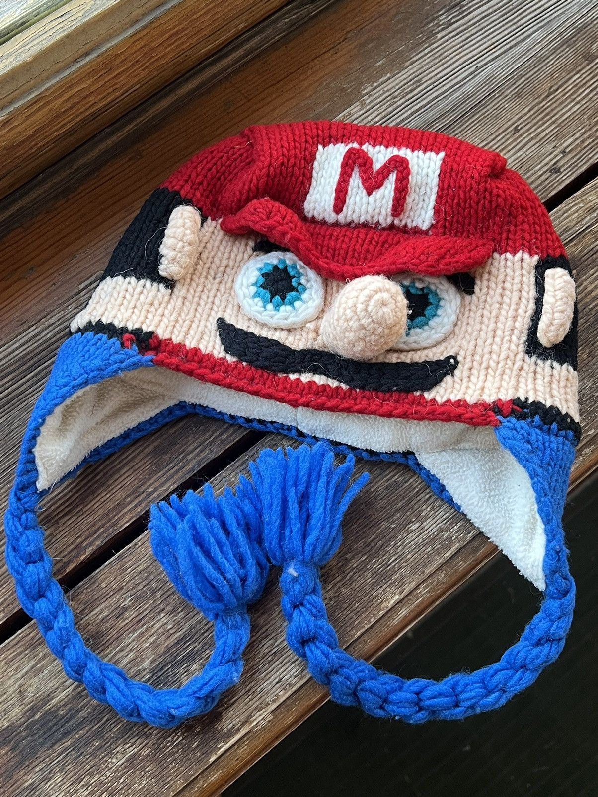 Hat Club Vintage Y2K Super Mario 90s handmade Knit Beanie Hat Cosplay Size ONE SIZE - 7 Thumbnail