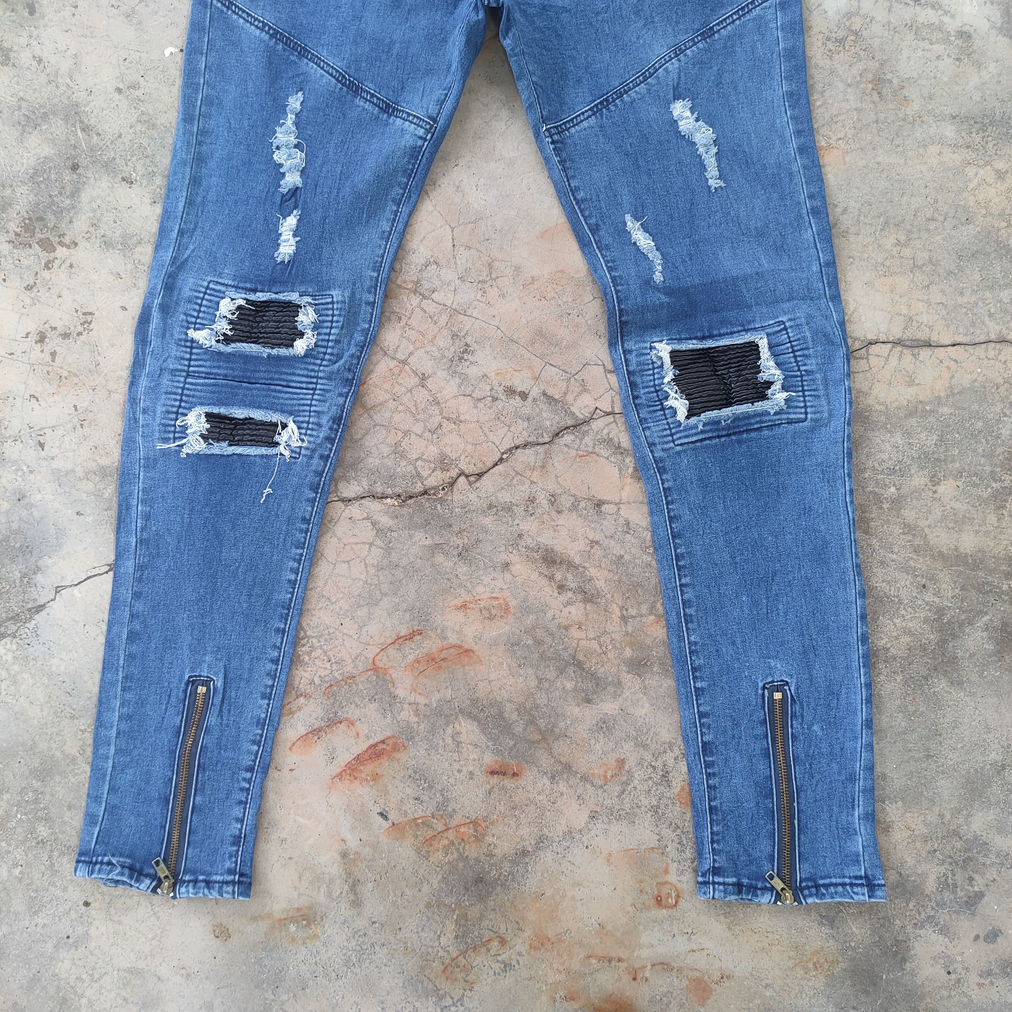 Japanese Brand VINTAGE JAPANES JEANS SKINNY BIKER FADED RIPPED JEANS PANTS Size US 35 - 4 Thumbnail