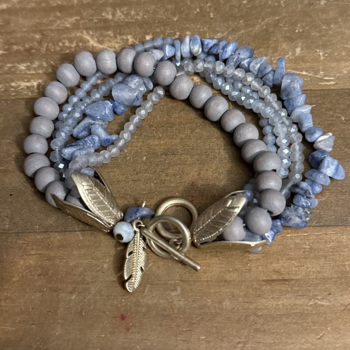 Other Gray multi strand mixed bead and agate chip toggle bracelet Size ONE SIZE - 5 Thumbnail
