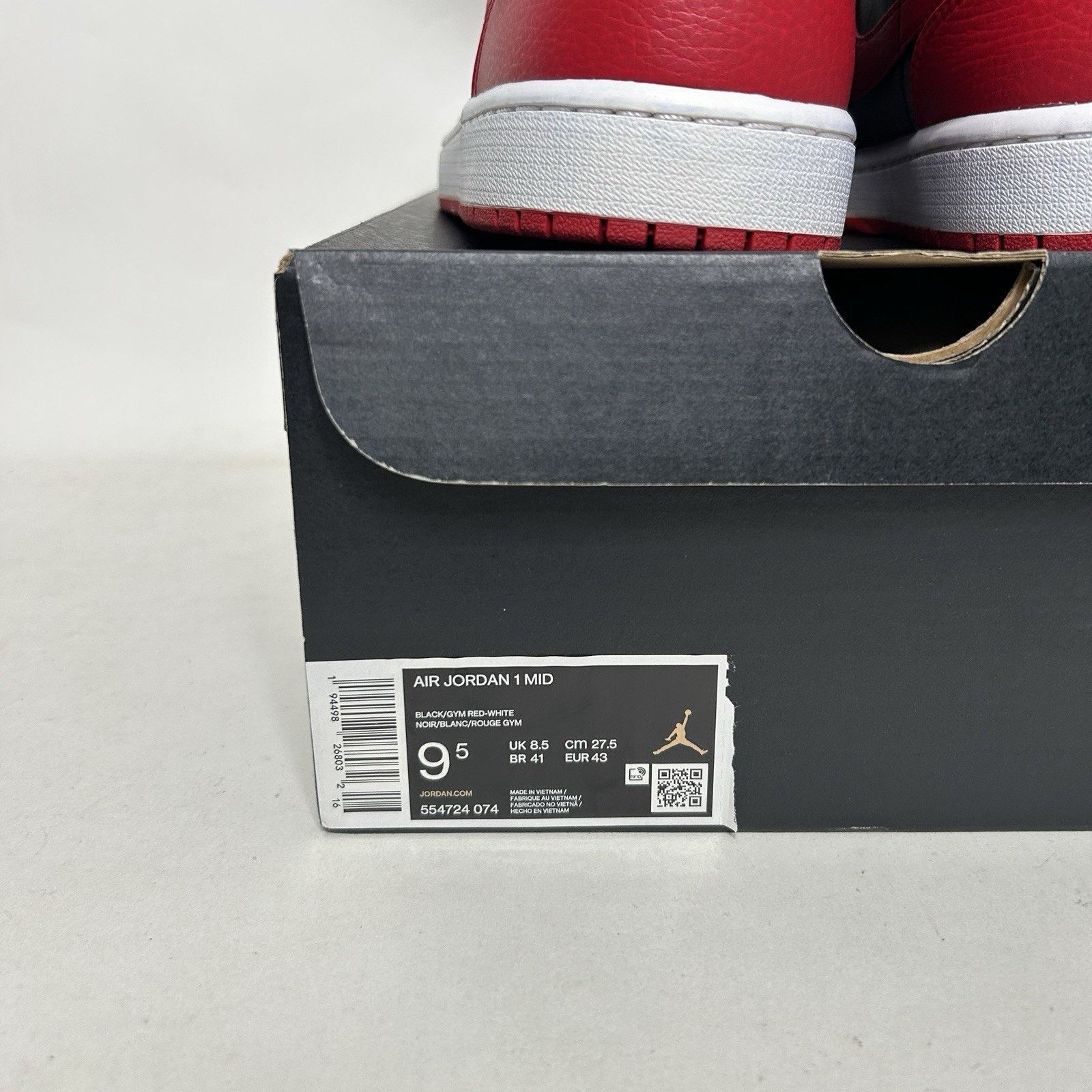 Nike Nike Shoes Air Jordan 1 Mid Retro “Banned/Bred” 554724-074 Size US 9.5 / EU 42-43 - 5 Thumbnail