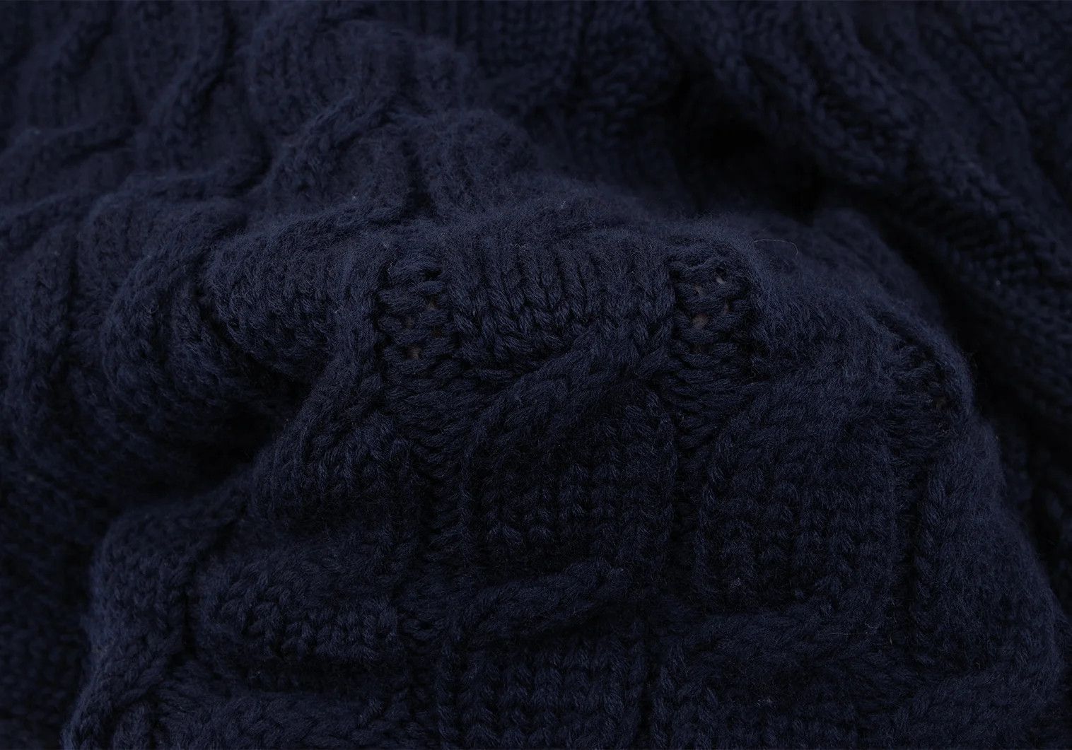 Comme des Garcons Homme Plus Wool Bias Cut Cable Knit Sweater in Navy, Size M Size US M / EU 48-50 / 2 - 12 Thumbnail