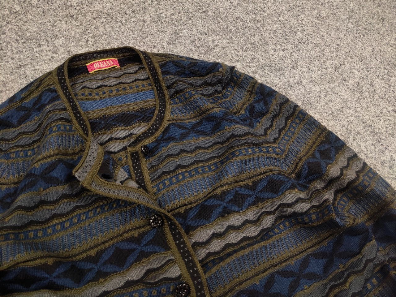 Vintage Oleana Ytre Arna Norway Dark Wool Art Button Knit Cardigan Size S / US 4 / IT 40 - 7 Thumbnail