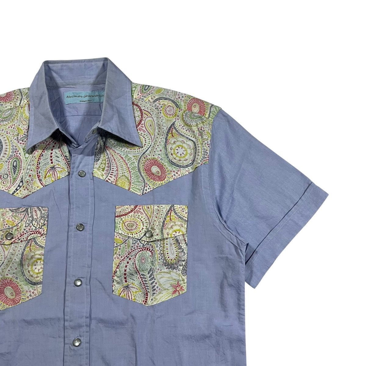 Japanese Brand Alessandro Gherardeschi Button Up Shirt Paisley Pattern Size US S / EU 44-46 / 1 - 2 Thumbnail