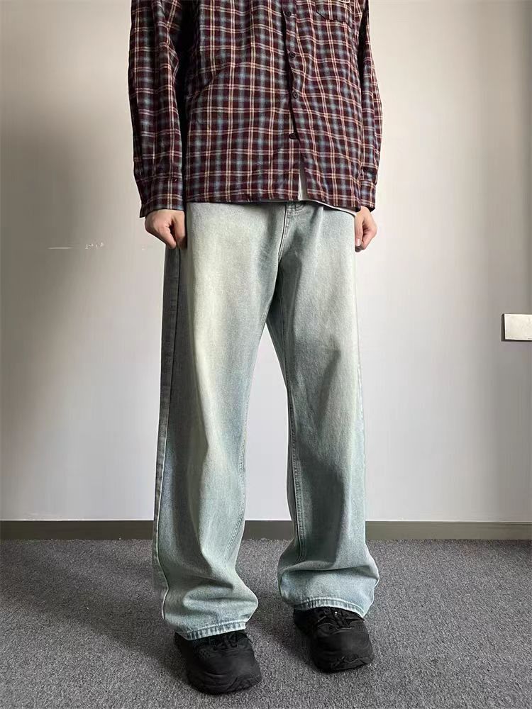 Japanese Brand × Jean Vintage washed high street loose fit straight leg jeans Size US 32 / EU 48 - 1 Thumbnail