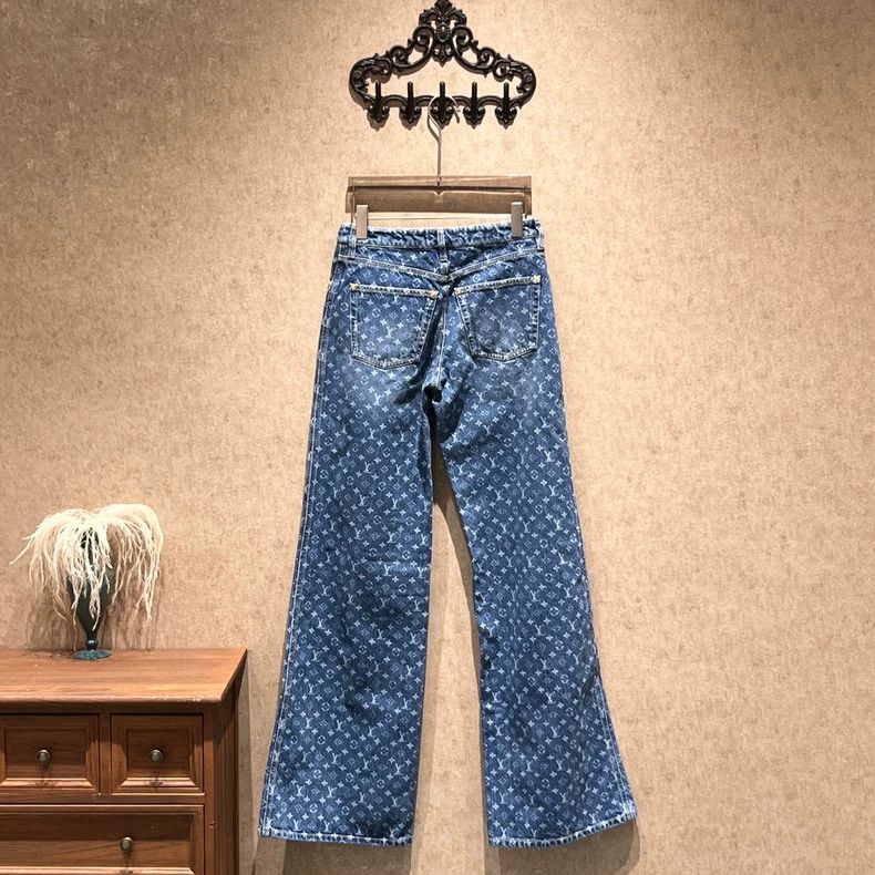 Louis Vuitton Louis Vuitton 25 FW washed blue presbyopic full print jean Size US 36 / EU 52 - 2 Thumbnail