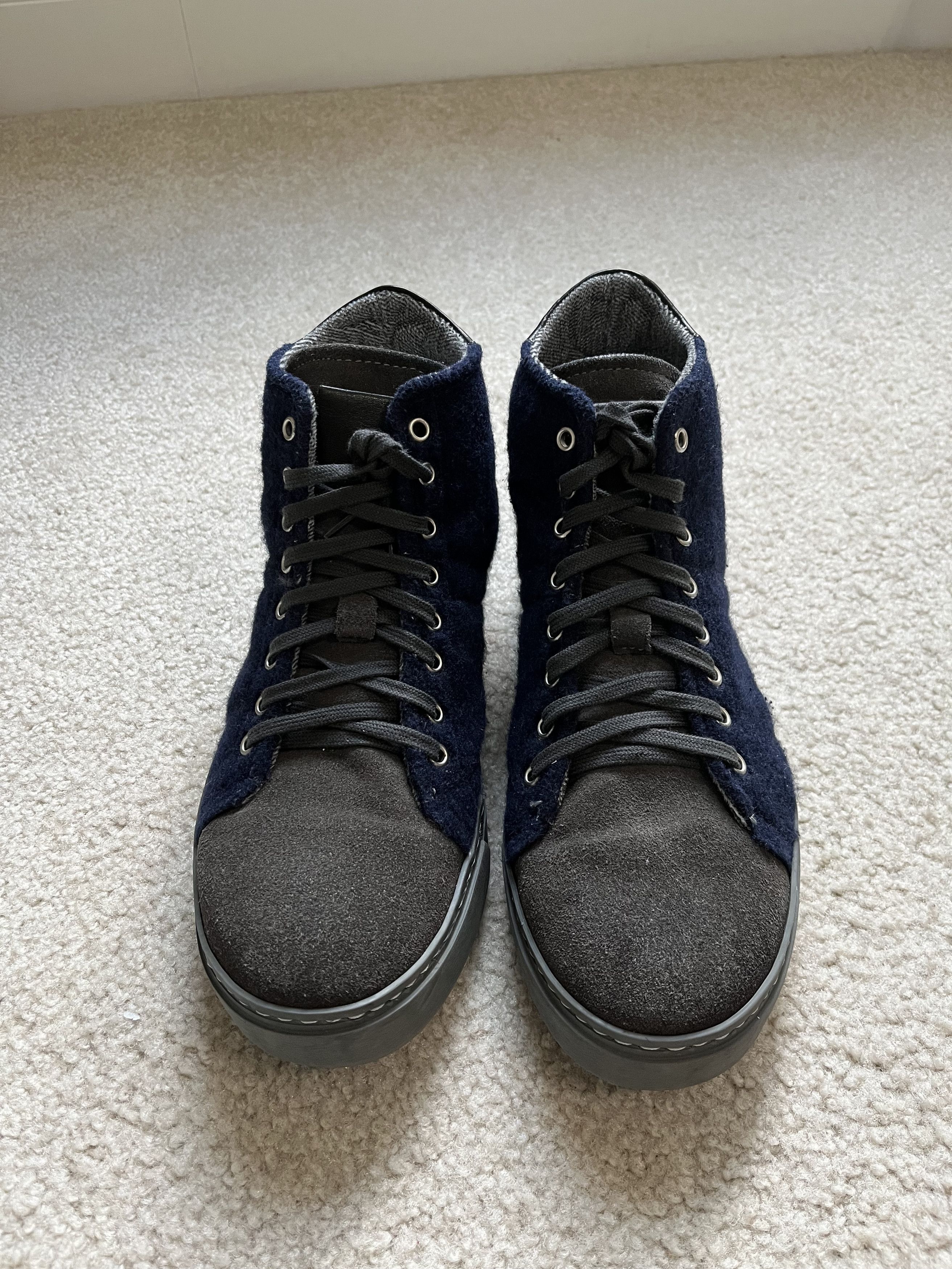 Other Russell Park Wool Bouclé Hi-Top Sneaker Navy Grey US8.5 Size US 8.5 / EU 41-42 - 2 Thumbnail