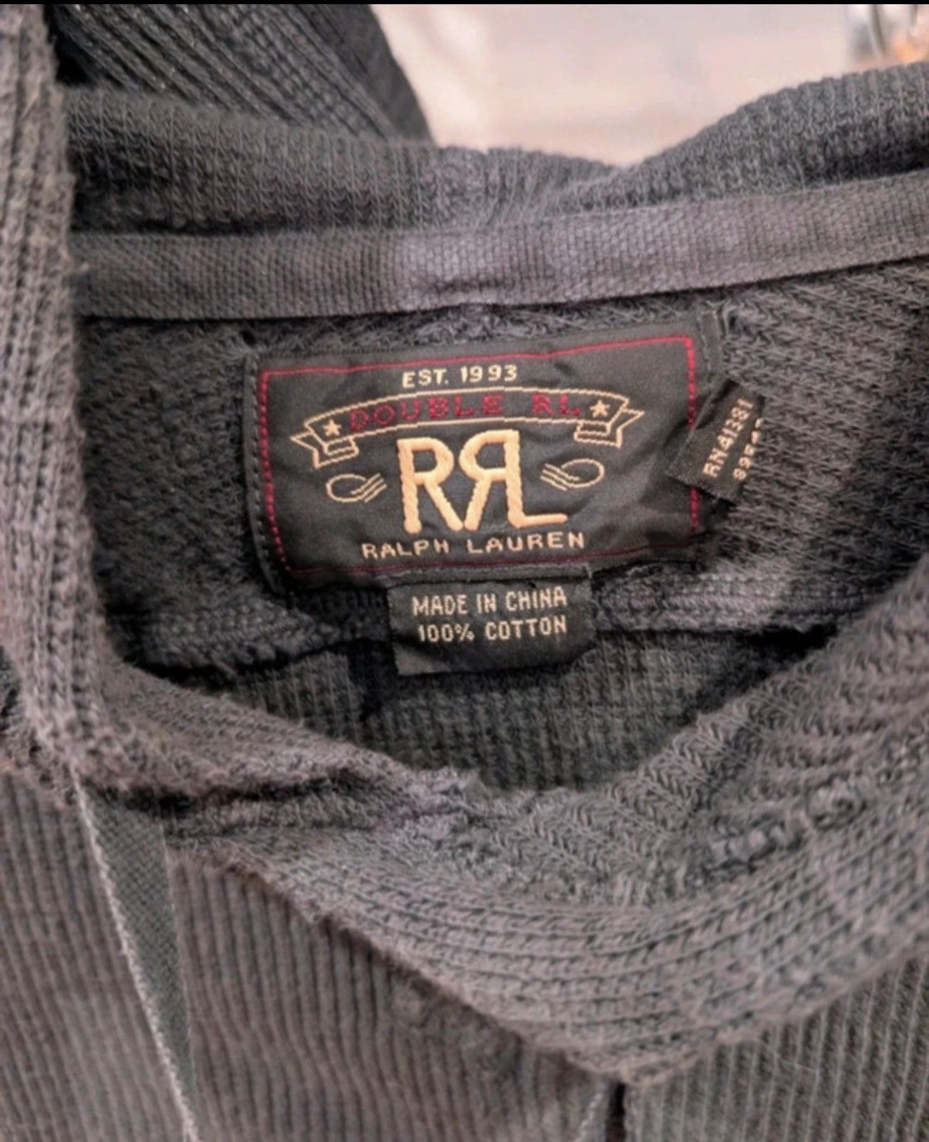 RRL Ralph Lauren RRL Ralph Lauren Double RL Waffle Knit Thermal Hoodie Large Size US L / EU 52-54 / 3 - 2 Thumbnail
