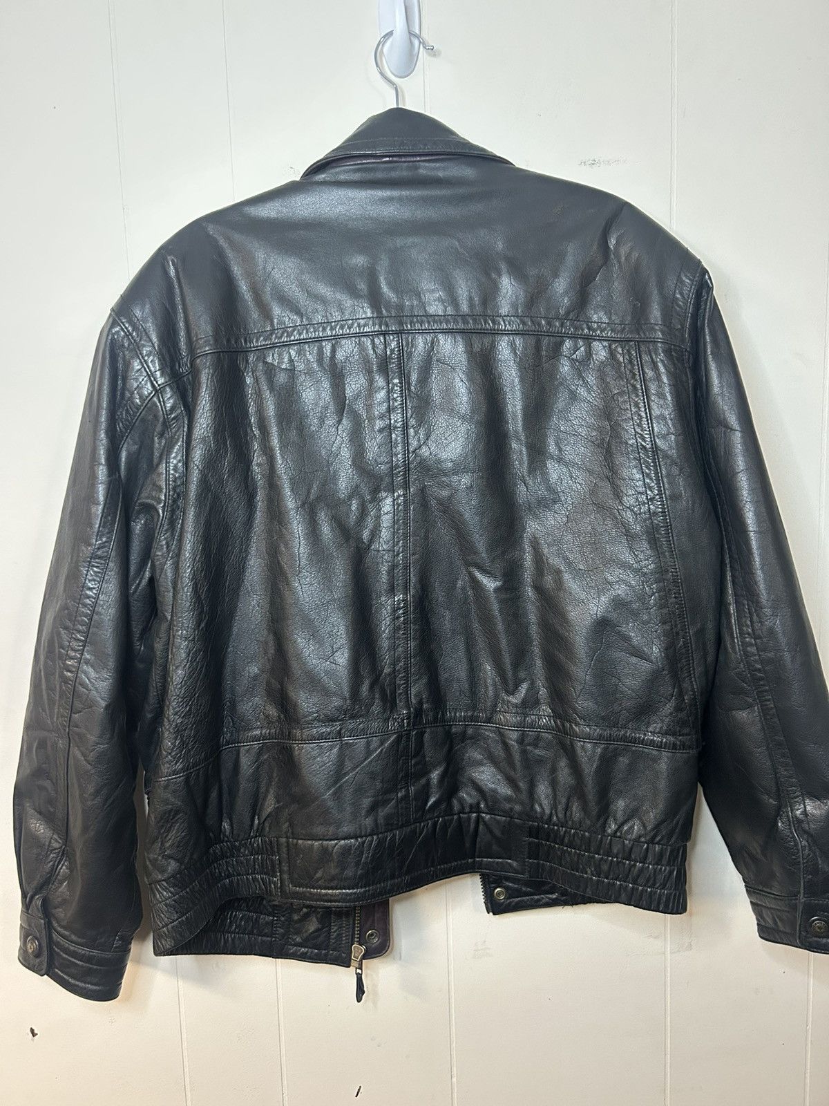 Vintage Esquire LG Black 100% Leather, Heavy, Aztec Pattern Lining Size US L / EU 52-54 / 3 - 10 Thumbnail