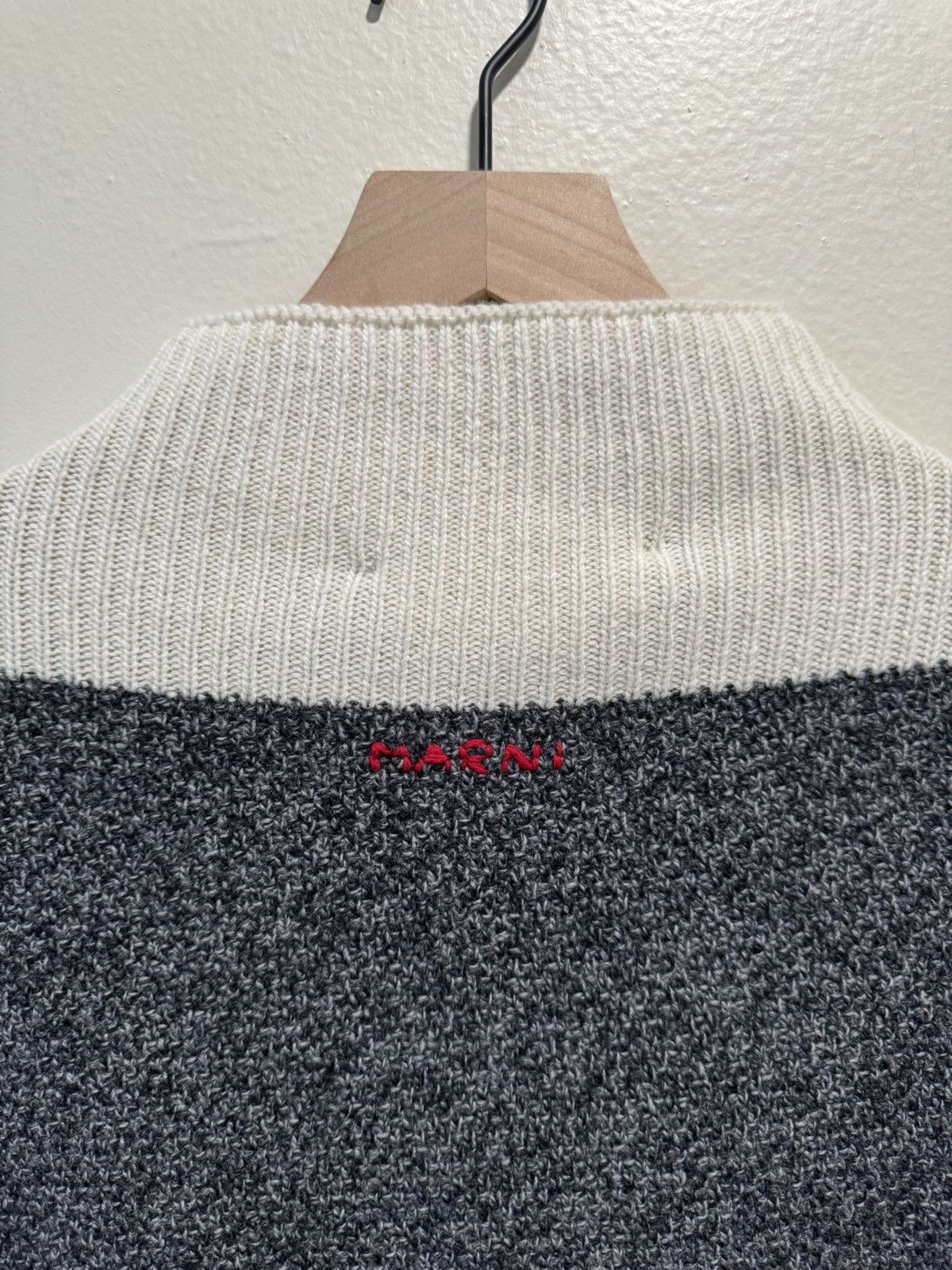 Marni TURTLENECK SWEATER - GREY/WHITE Size US M / EU 48-50 / 2 - 4 Thumbnail