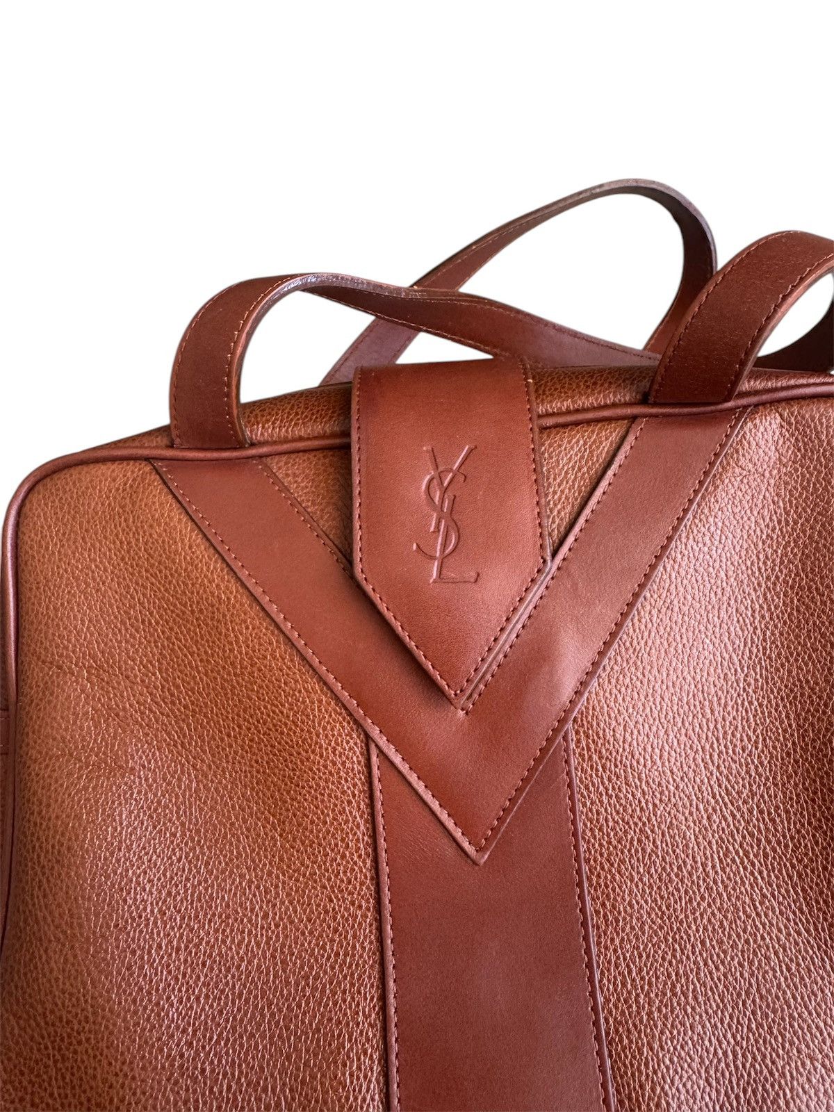 Vintage × Yves Saint Laurent Yves Saint Laurent YSL Brown Leather Handbag Size ONE SIZE - 9 Thumbnail