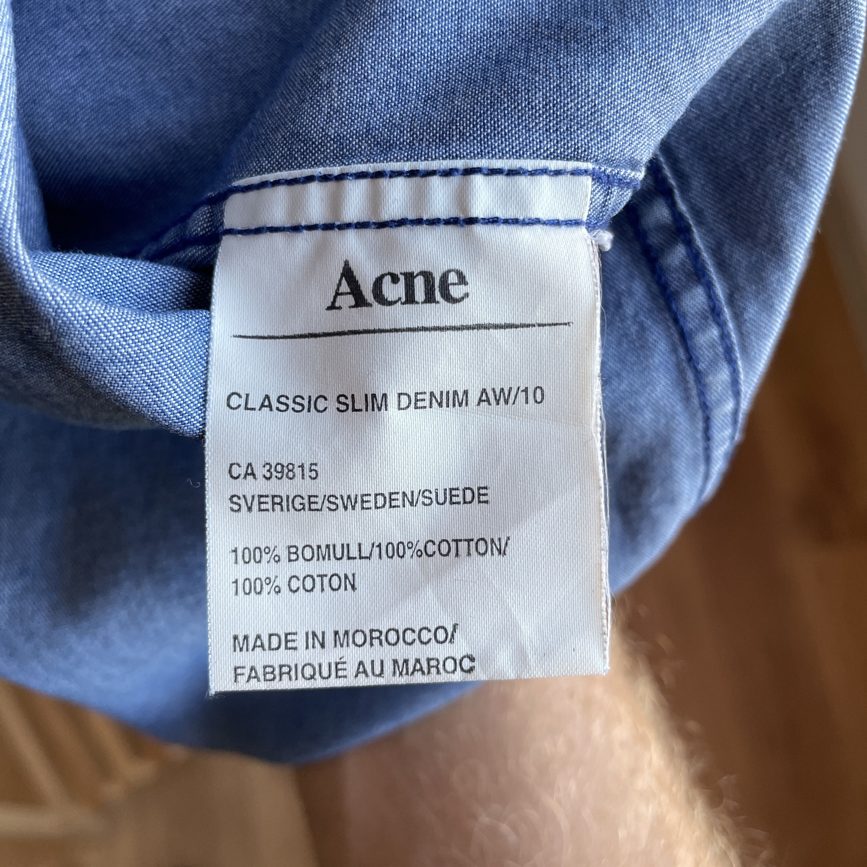 Acne Studios Acne Studios A/W 2010 Classic Slim Denim Shirt Size EUR 50 Size US M / EU 48-50 / 2 - 9 Thumbnail