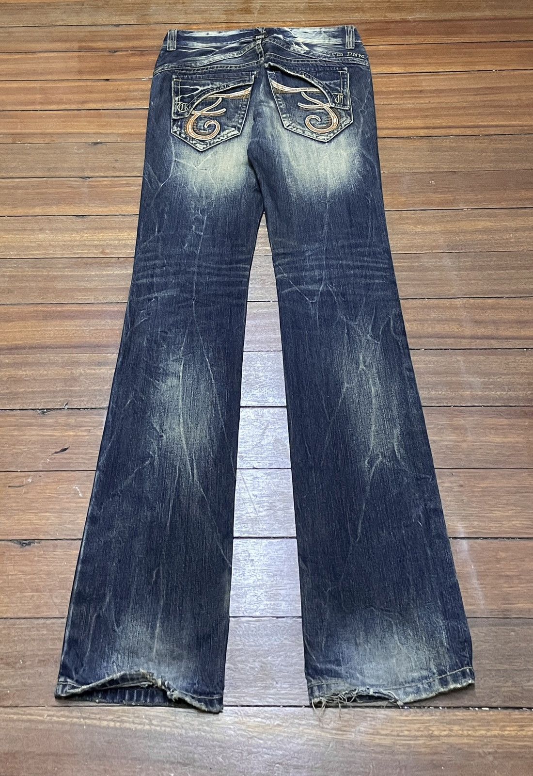 14th Addiction Very Rare Design Vintage Brand Xfrm Flash Flared Jeans 1990s Size US 30 / EU 46 - 2 Thumbnail