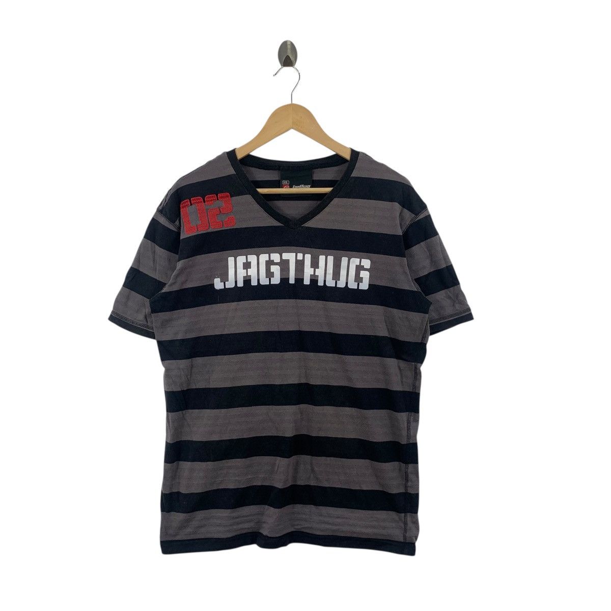 Other JAGTHUG JAG JEANS Collection Striped Tee Shirt Top V-Neck Size US XXL / EU 58 / 5 - 1 Thumbnail