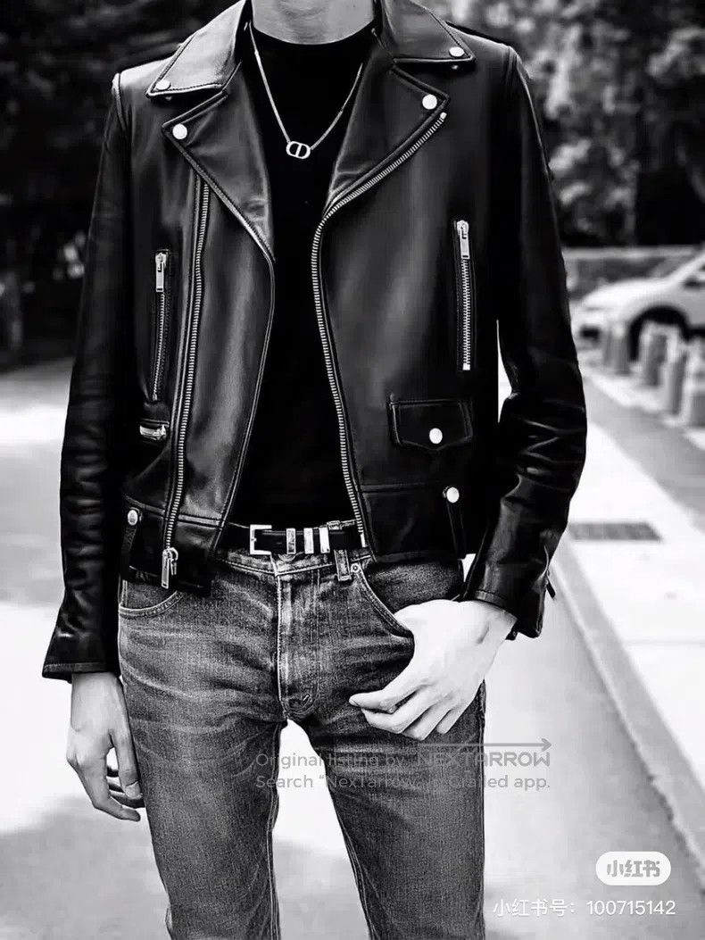 Saint Laurent Paris Saint Laurent Paris Motorcycle Leather Jacket i Size US L / EU 52-54 / 3 - 8 Thumbnail