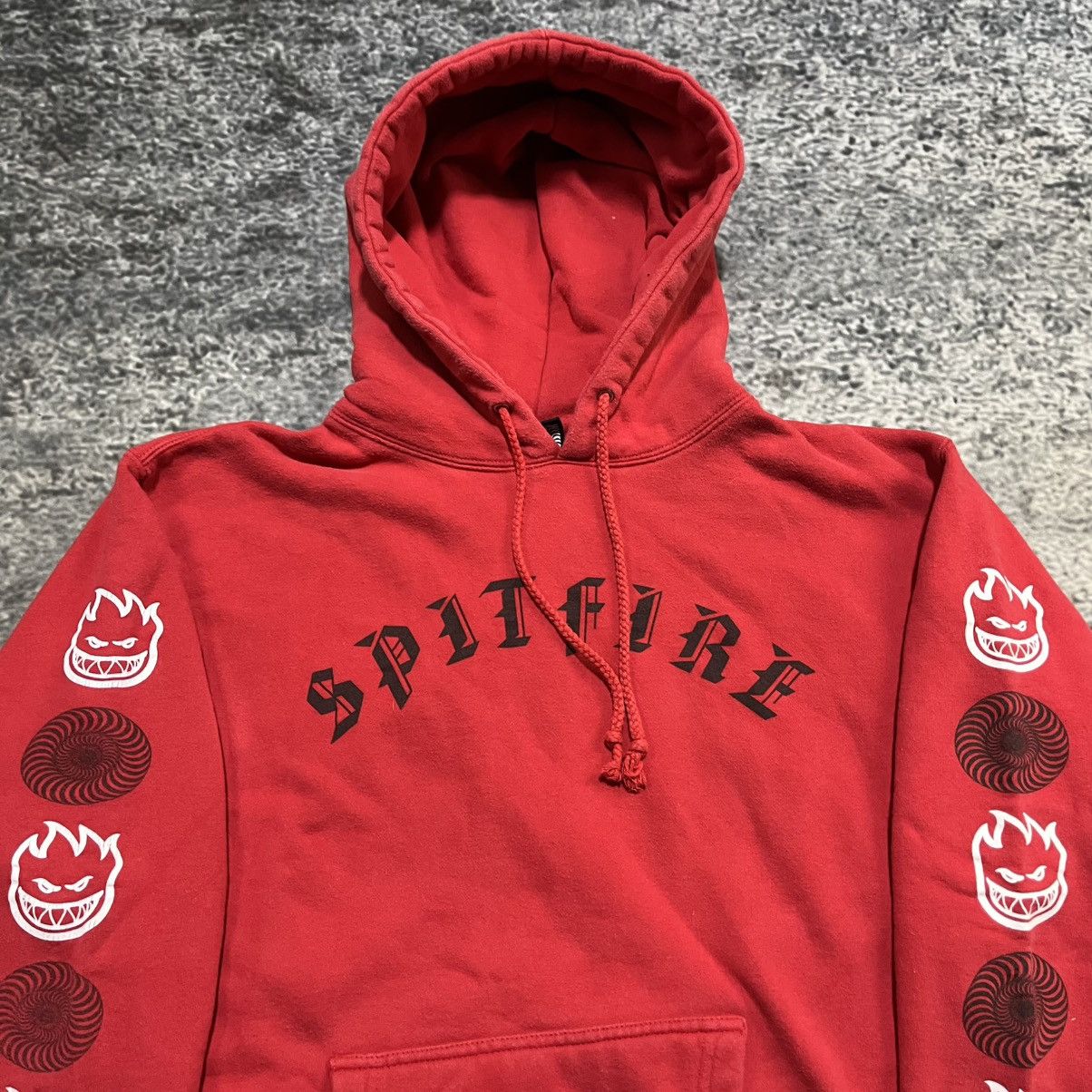 Spitfire Vintage Y2K Spitfire Red Grunge Skater Red Hoodie Medium Size US M / EU 48-50 / 2 - 4 Thumbnail