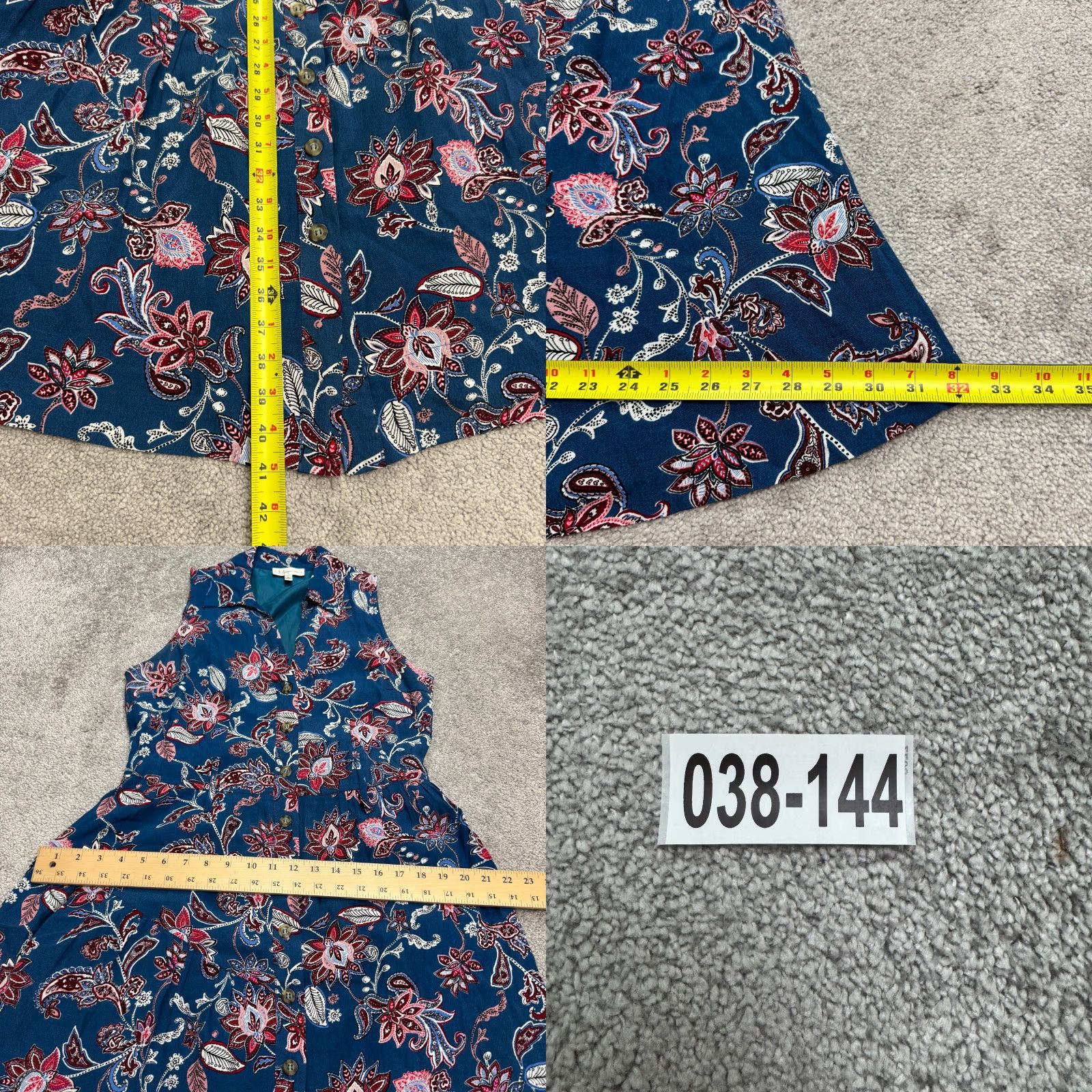 Neiman Marcus Neiman Marcus Paisley Floral A-Line Midi Dress Women Medium Button Down Collared Size M / US 6-8 / IT 42-44 - 9 Thumbnail